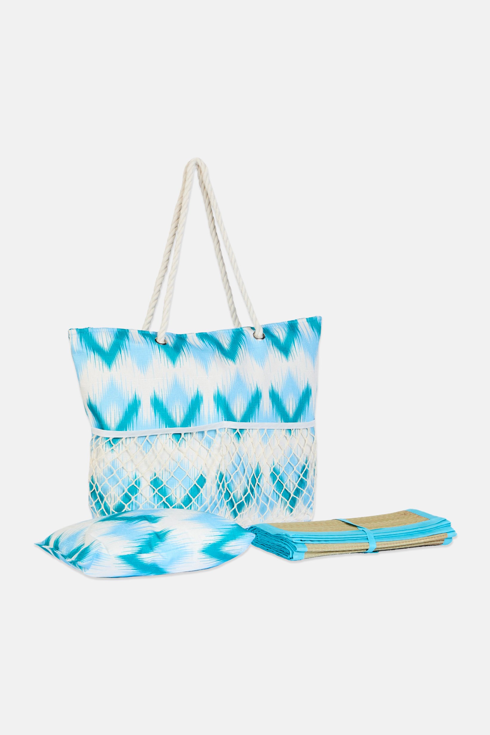Women 3 Pcs Pillow With Mat And Bag Set, Multicolor