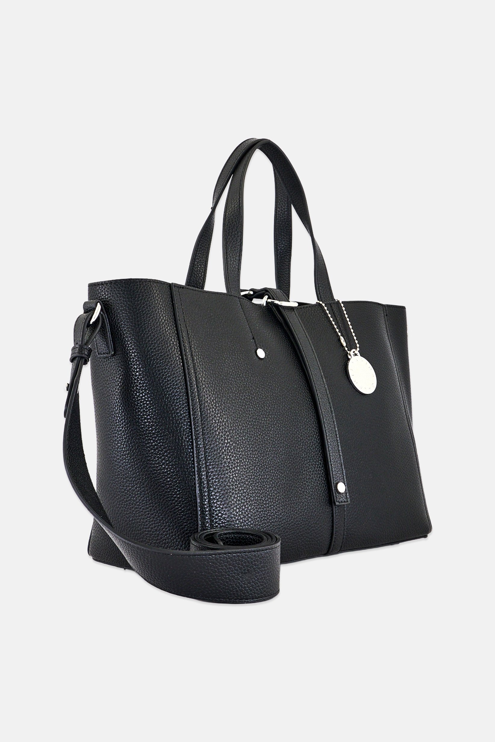 Women Solid Satchel Bag, Black