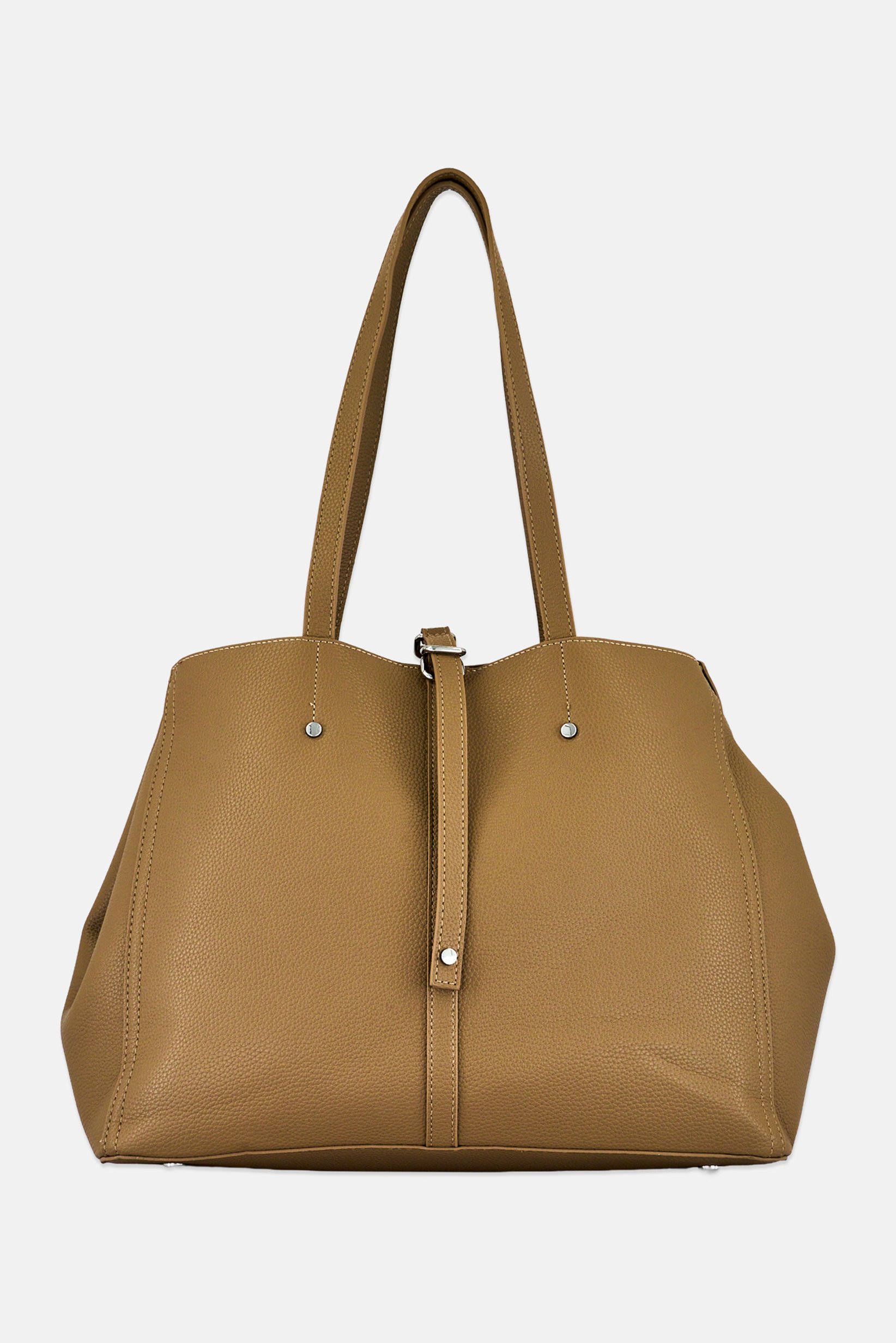 Women Brand Logo Tote Bag, Tan