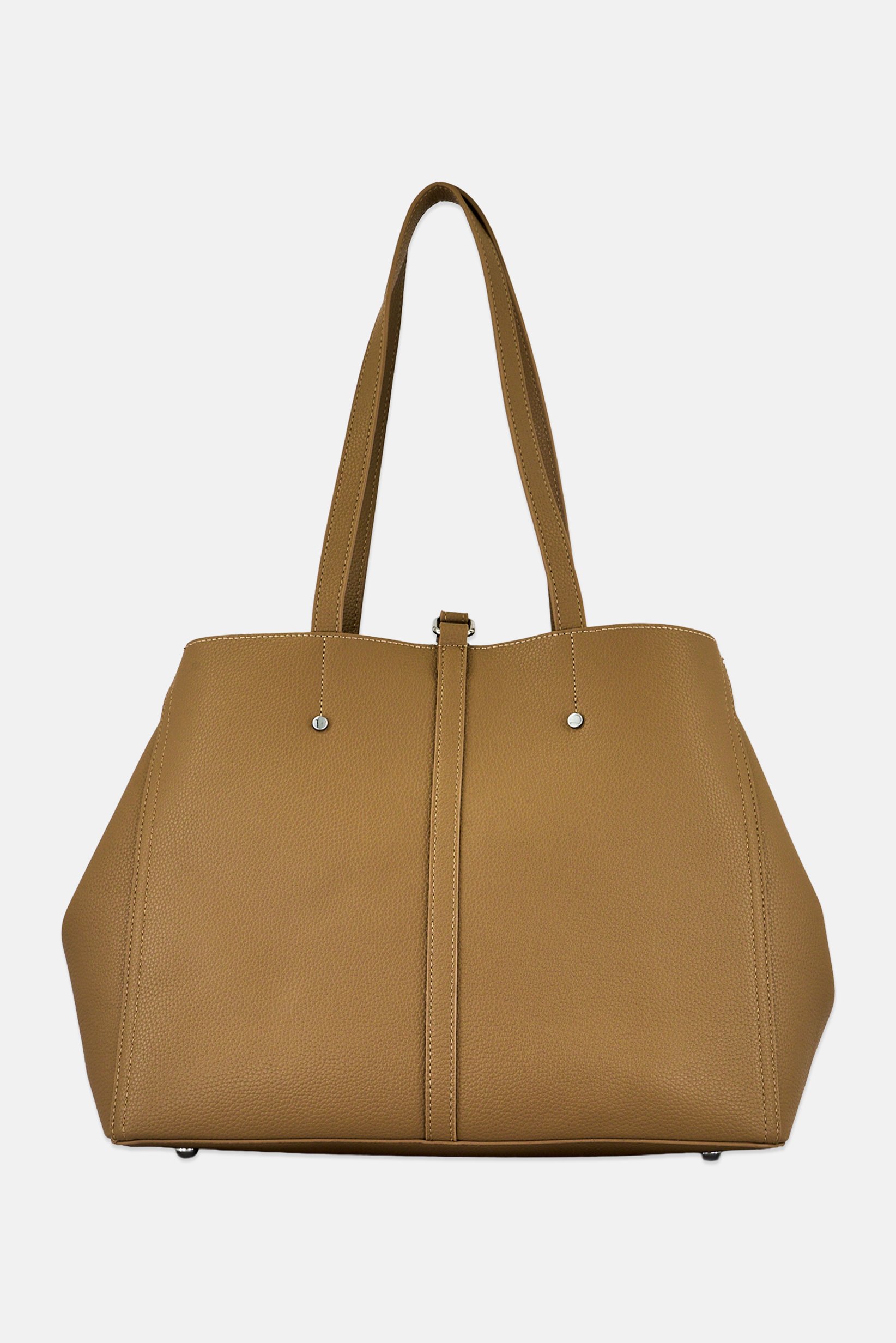 Women Brand Logo Tote Bag, Tan