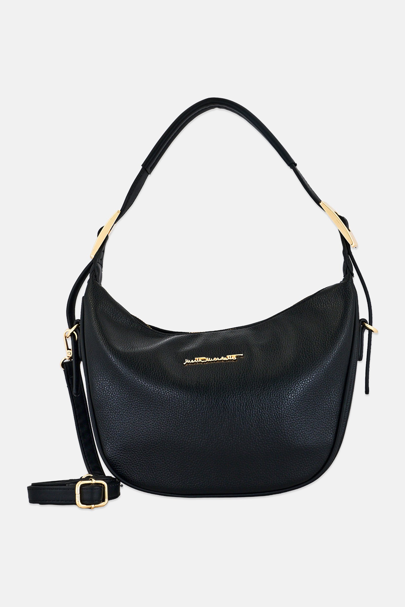 Women Brand Logo Handbag, Black