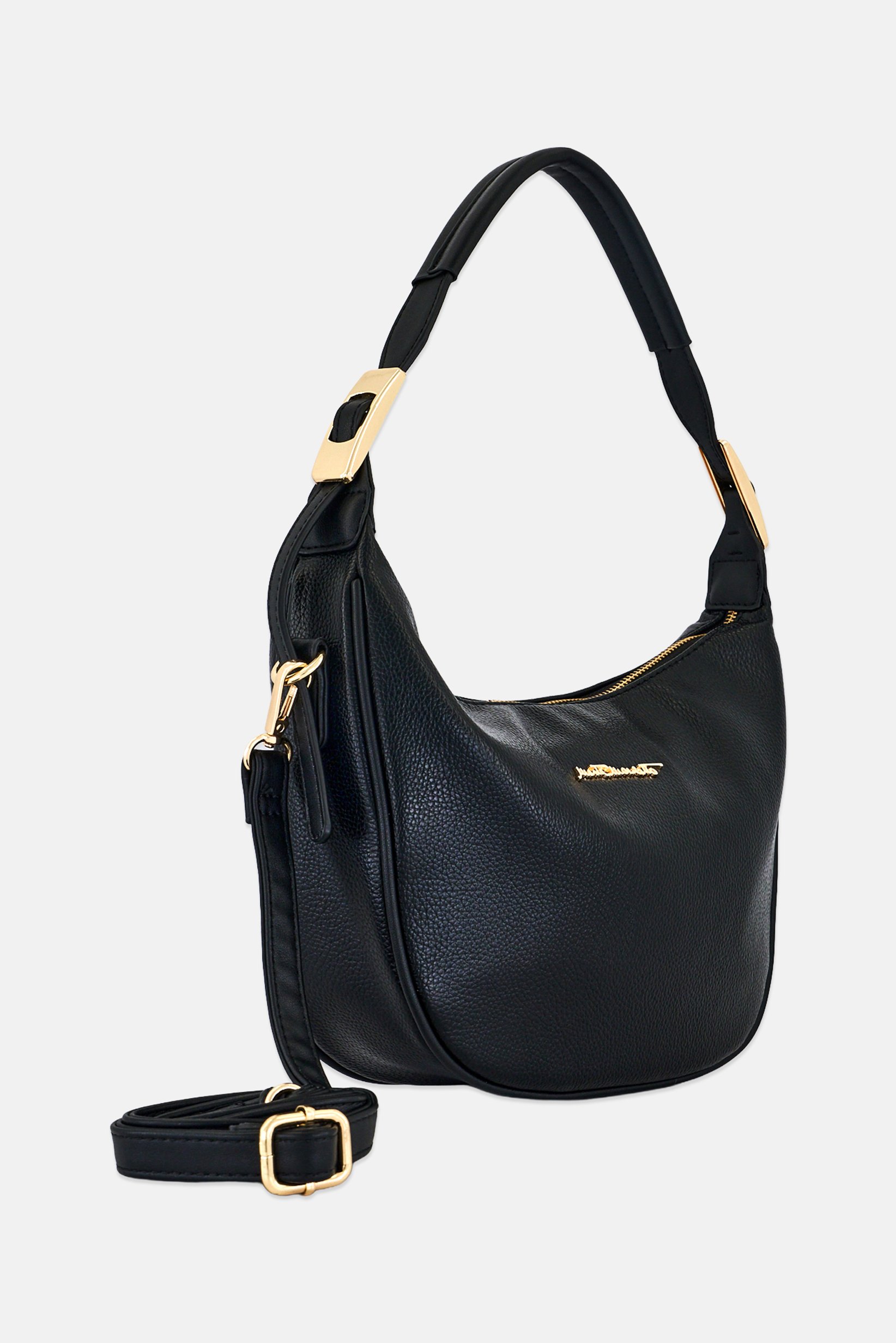 Women Brand Logo Handbag, Black