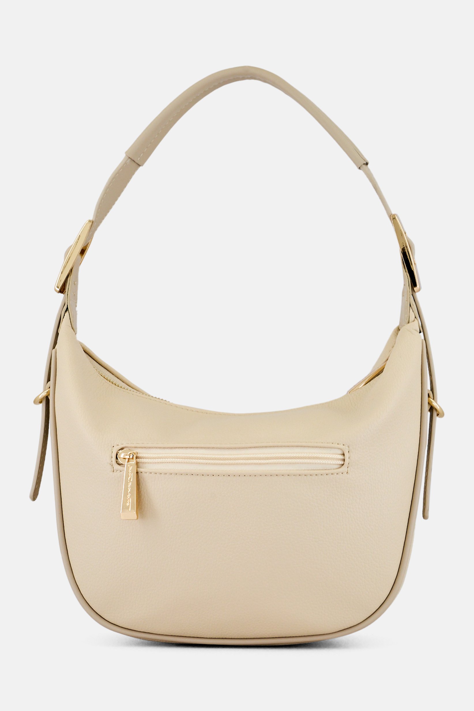 Women Brand Logo Shoulder Bag, Beige