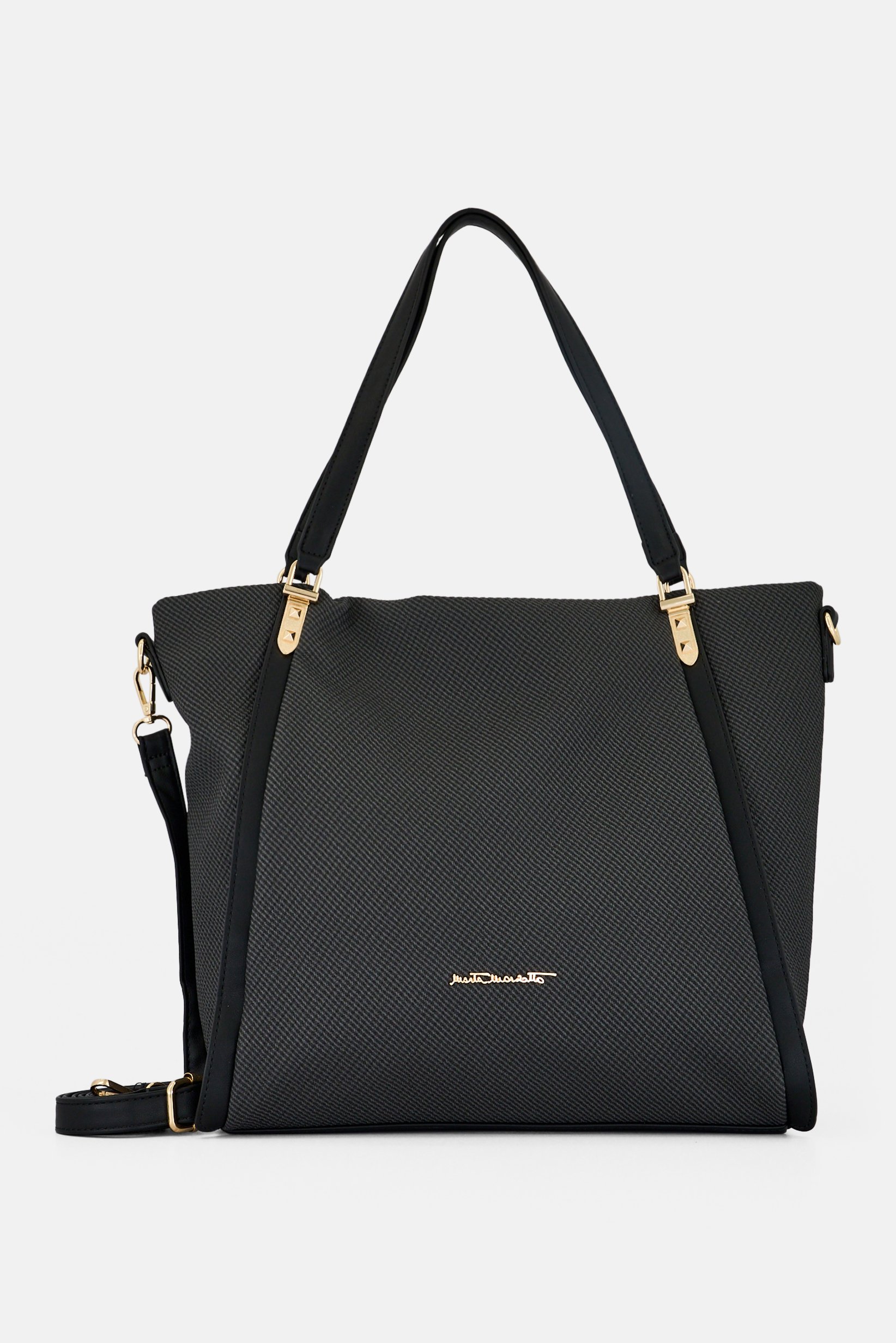 Women Brand Logo Tote Bag, Charcoal Grey
