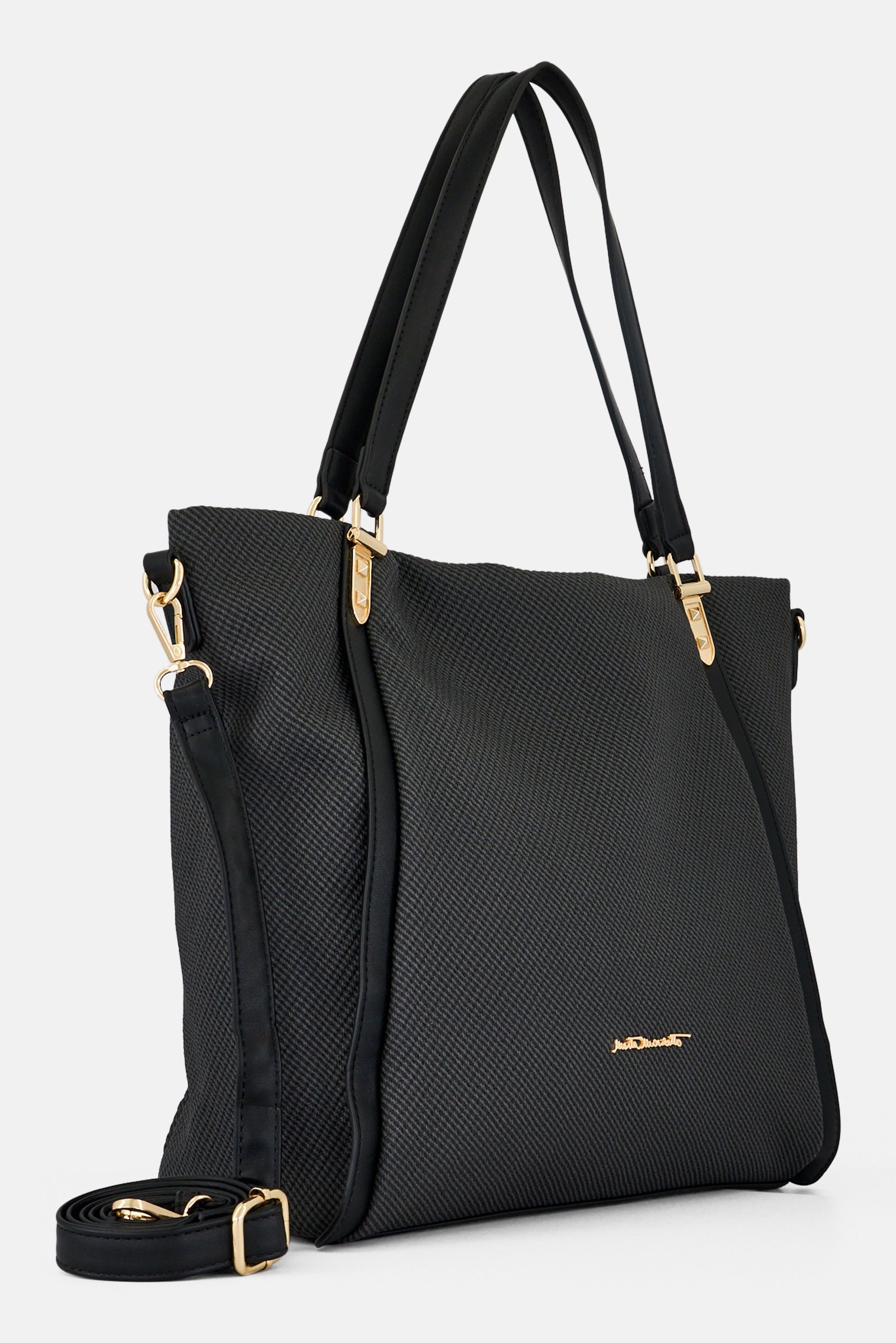 Women Brand Logo Tote Bag, Charcoal Grey