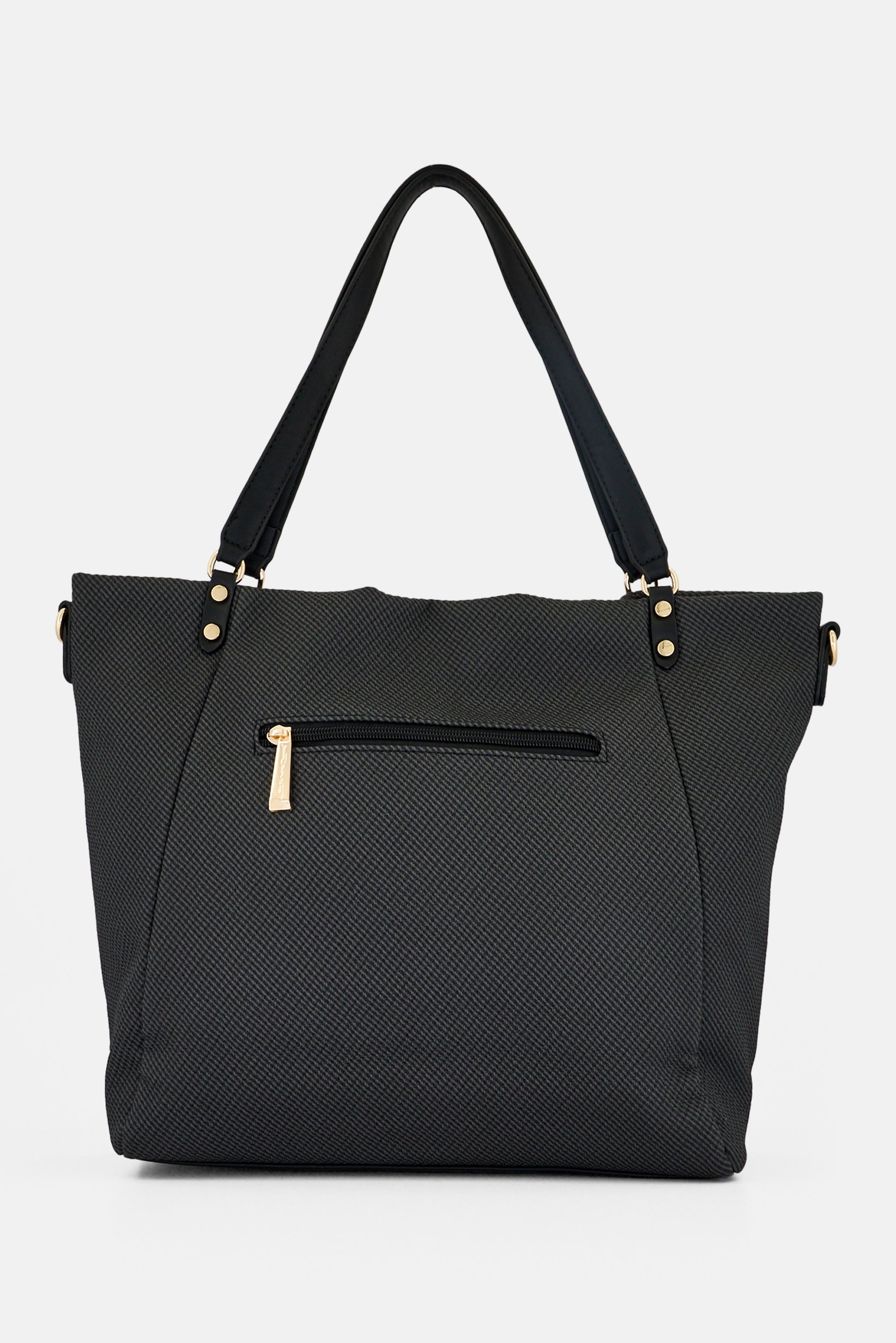 Women Brand Logo Tote Bag, Charcoal Grey