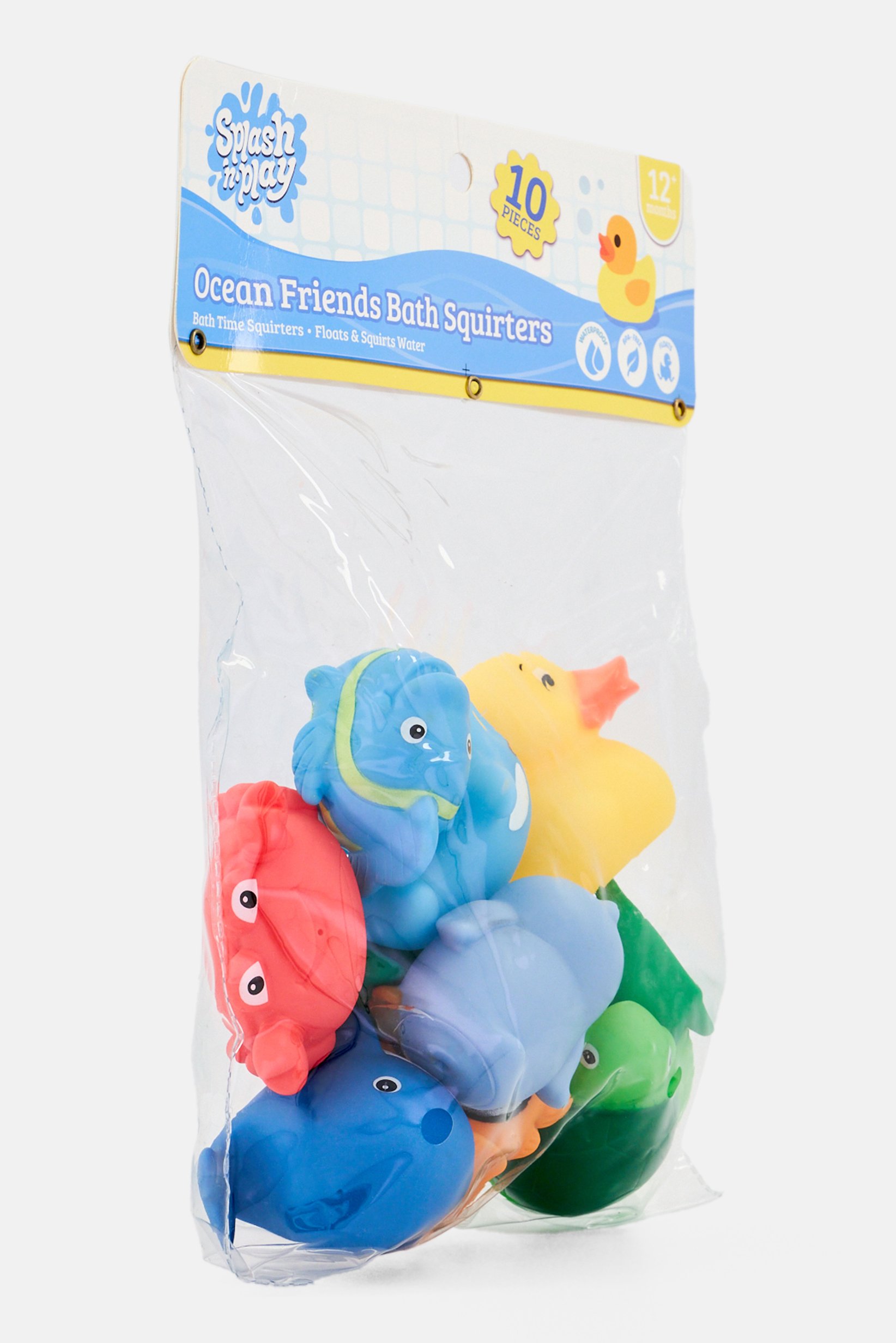 10 Pcs Ocean Friends Splash Bath Squeaters, Multicolor