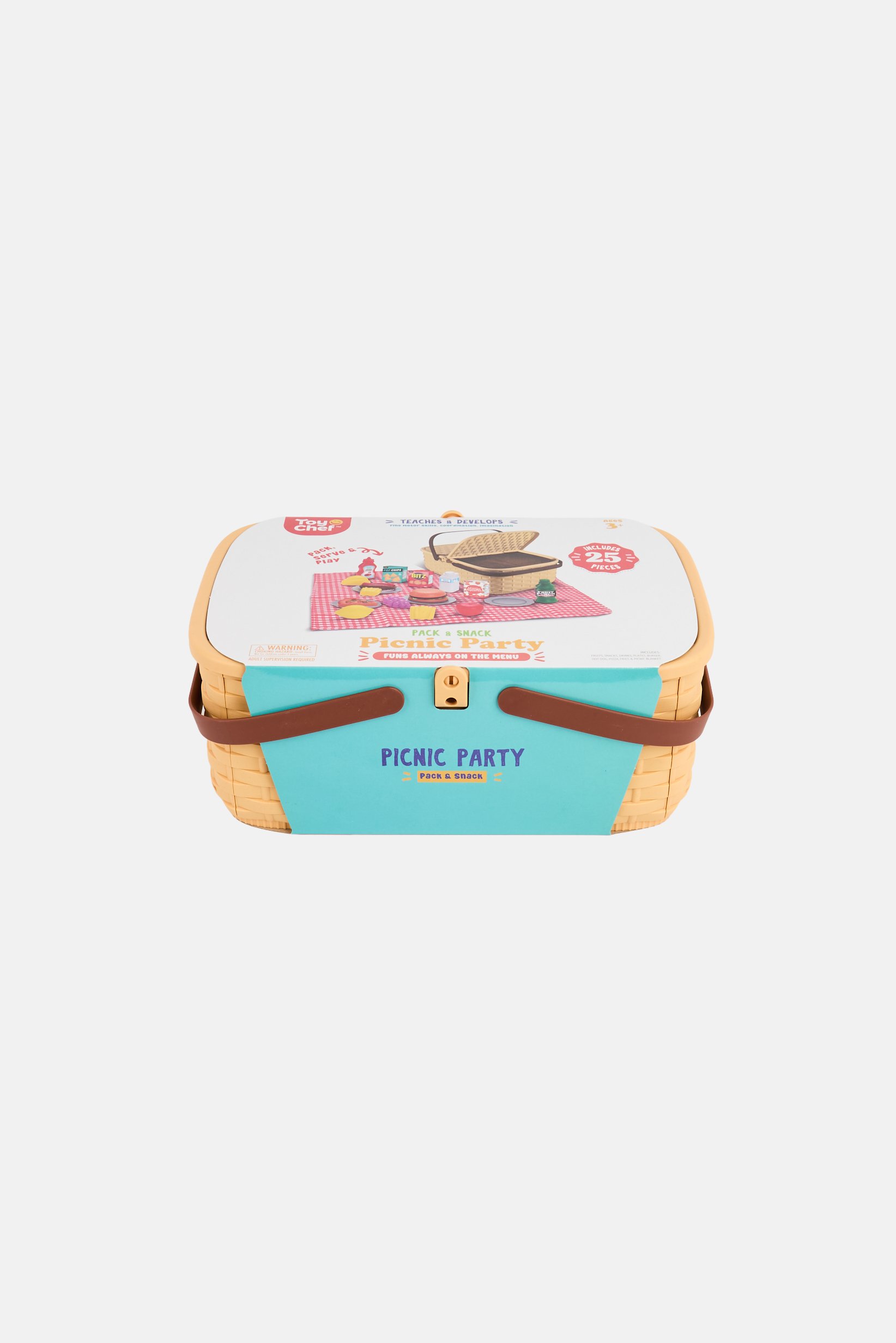 25 Pieces Pack And Snack Picnic Party Basket Set