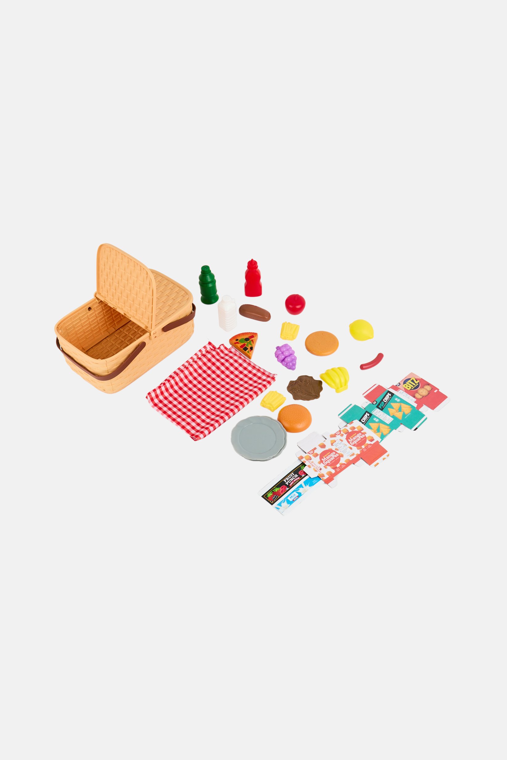 25 Pieces Pack And Snack Picnic Party Basket Set