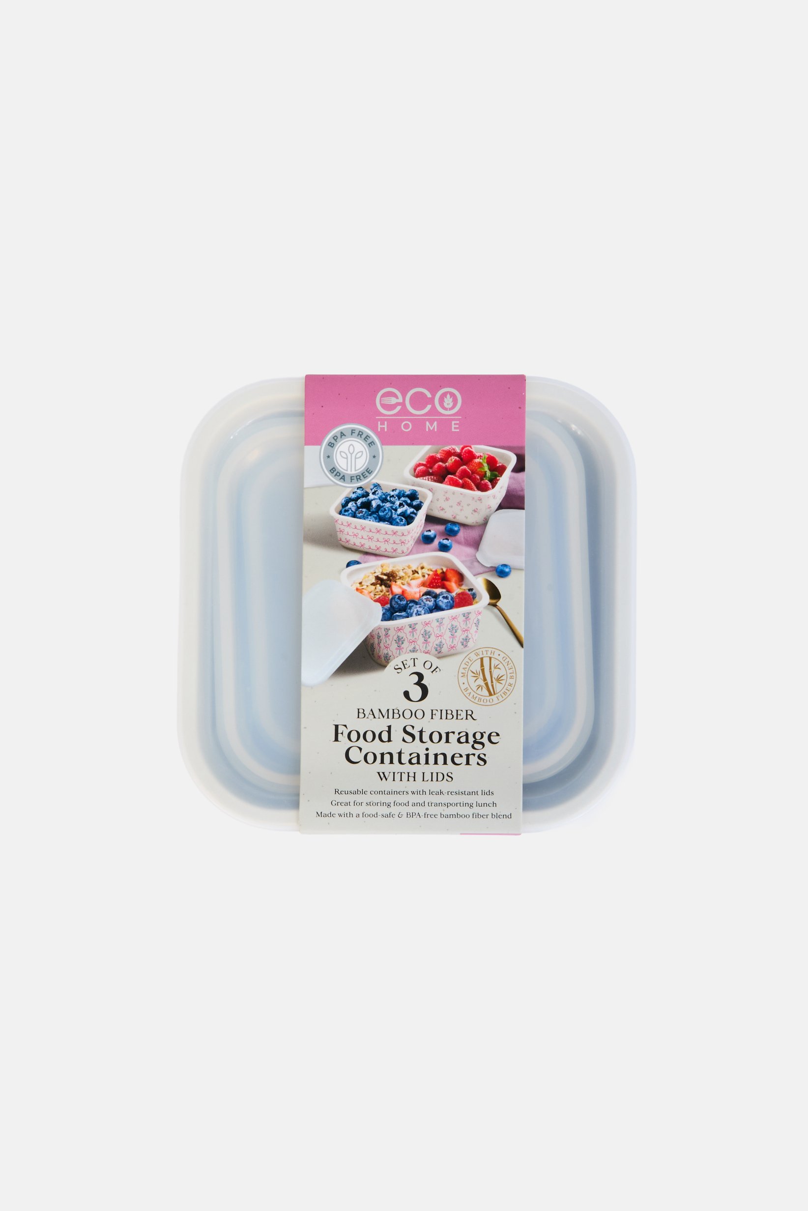 3 Pcs Food Storage Continers With Lids, Multicolor