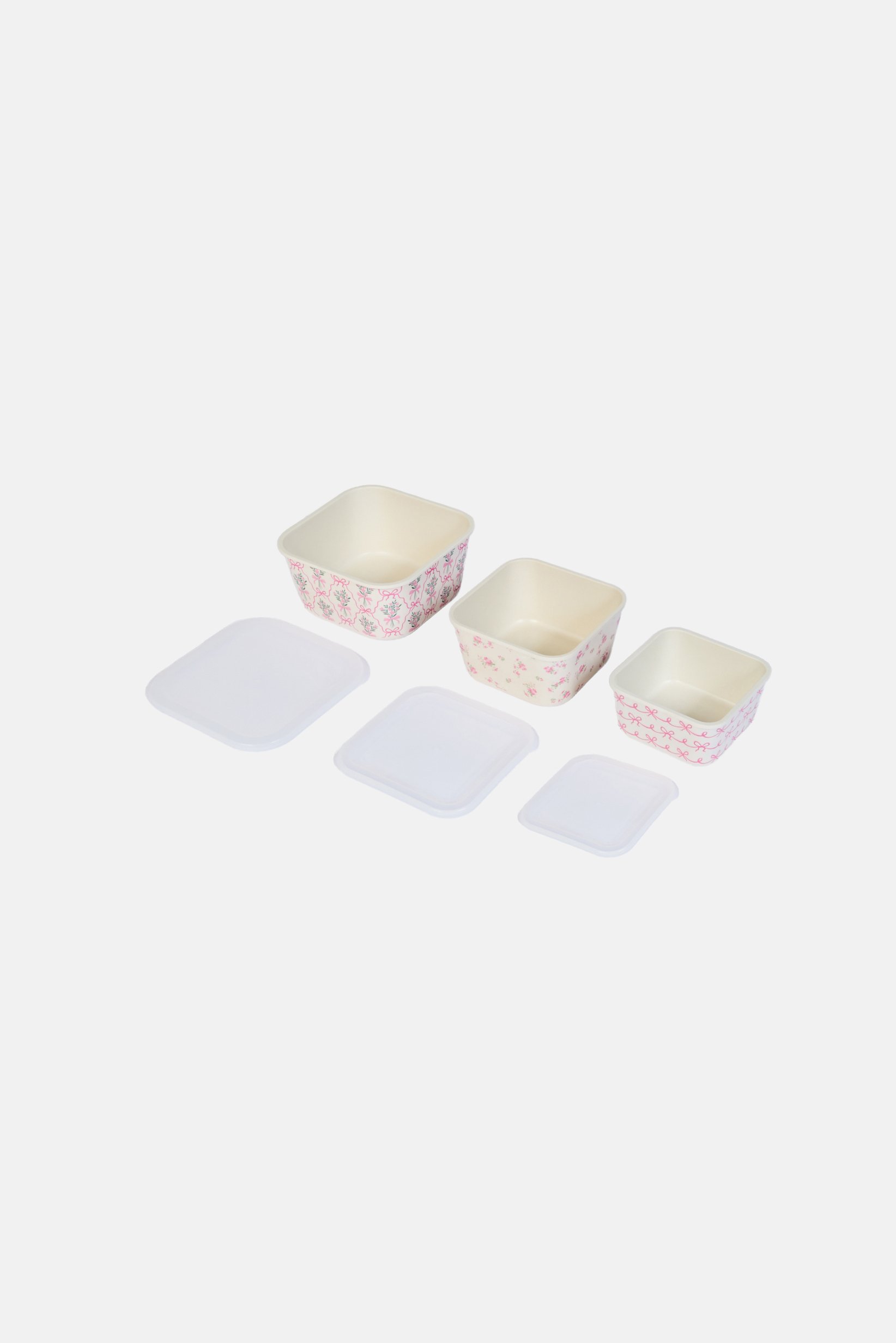 3 Pcs Food Storage Continers With Lids, Multicolor