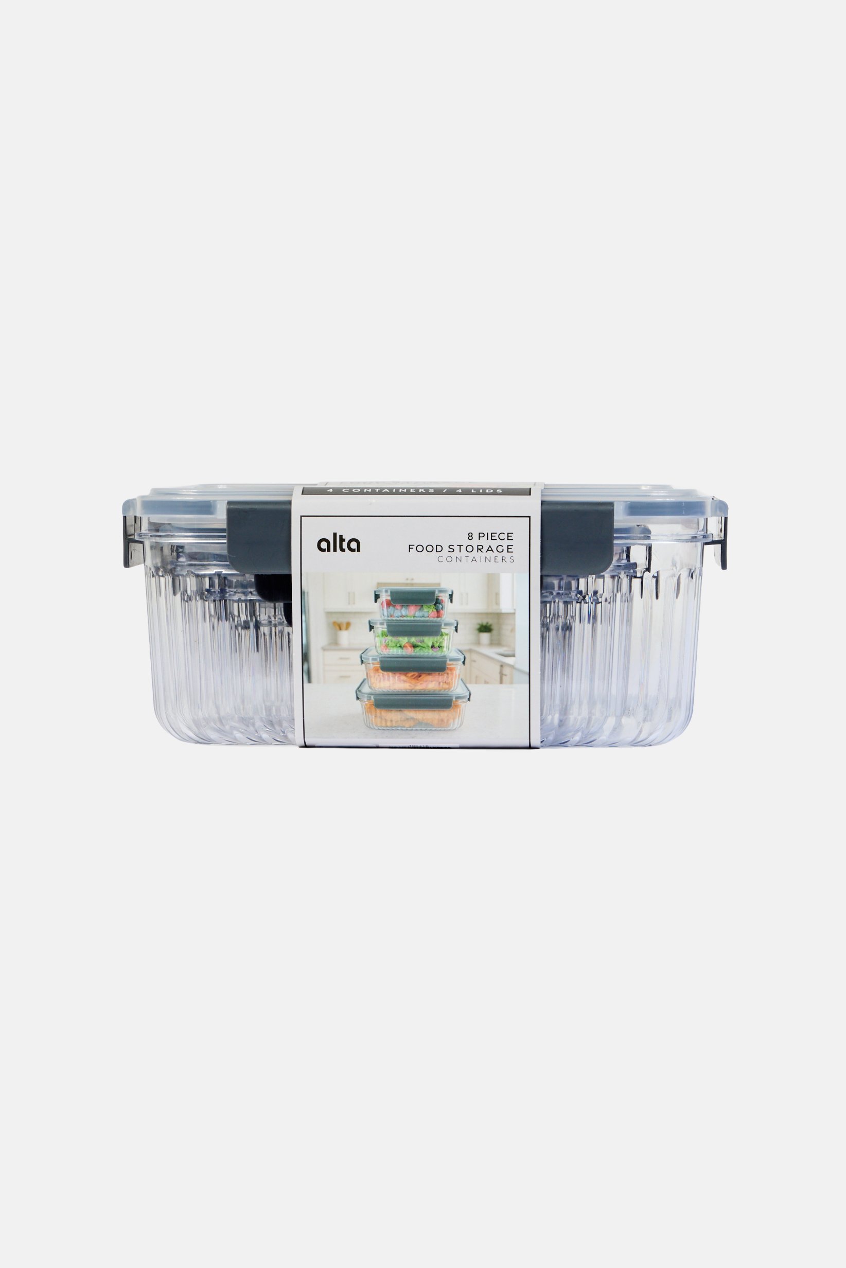 8 Piece Food Storage Containers Set, Transparent