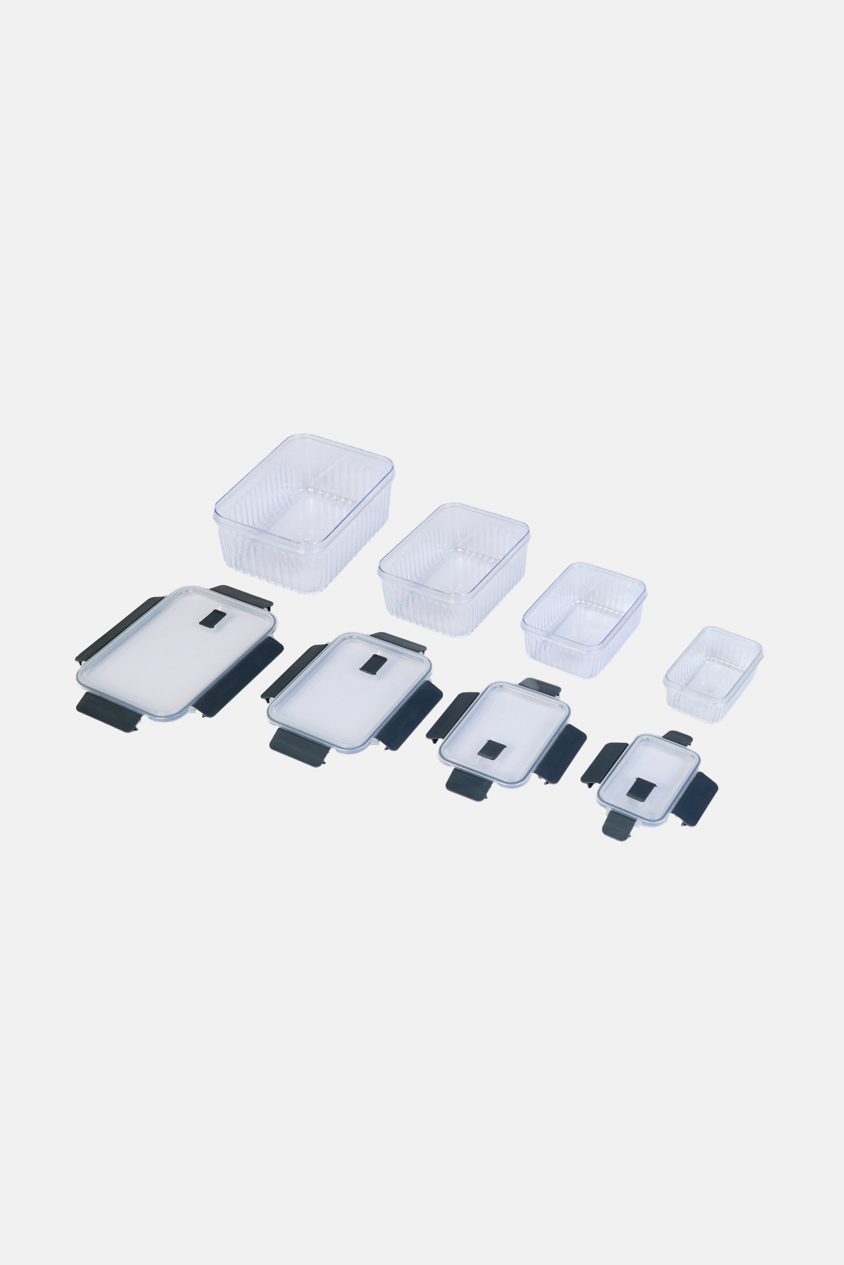 8 Piece Food Storage Containers Set, Transparent