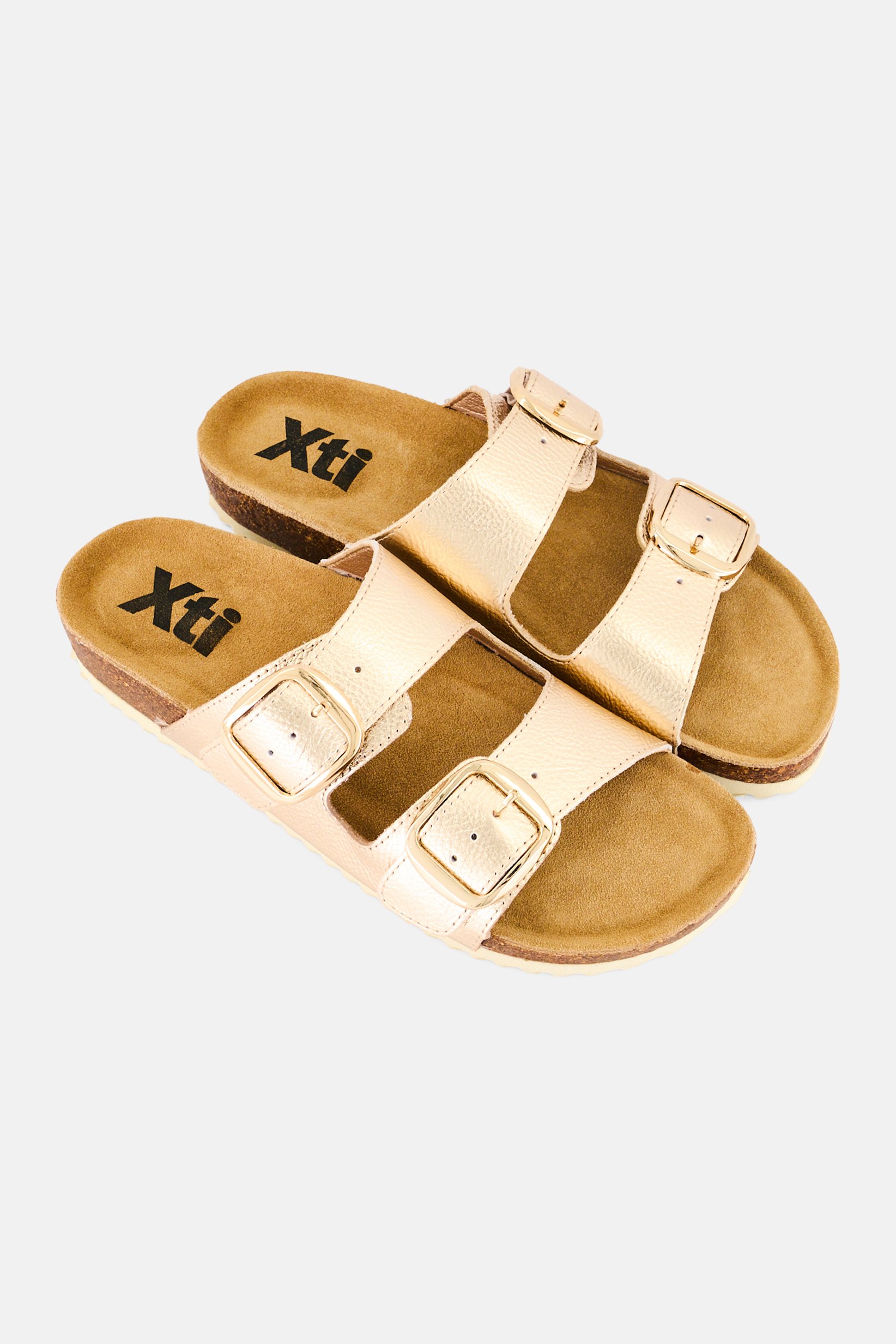 Women Slip On Sandals, Bronze