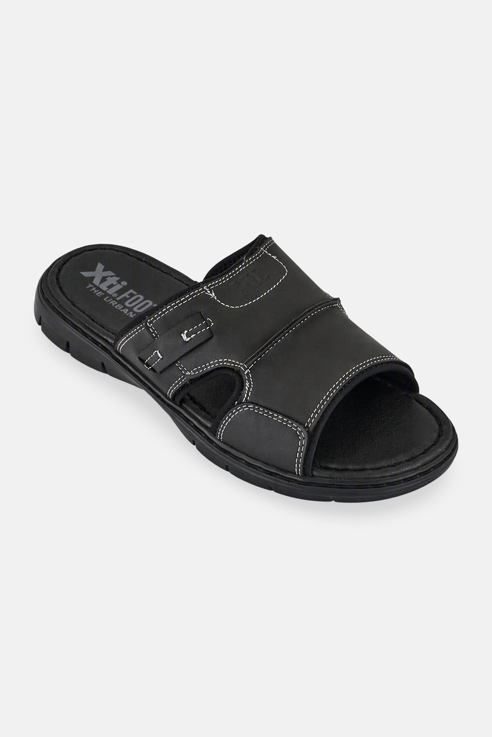 Men Negro Slip On Sandals, Black