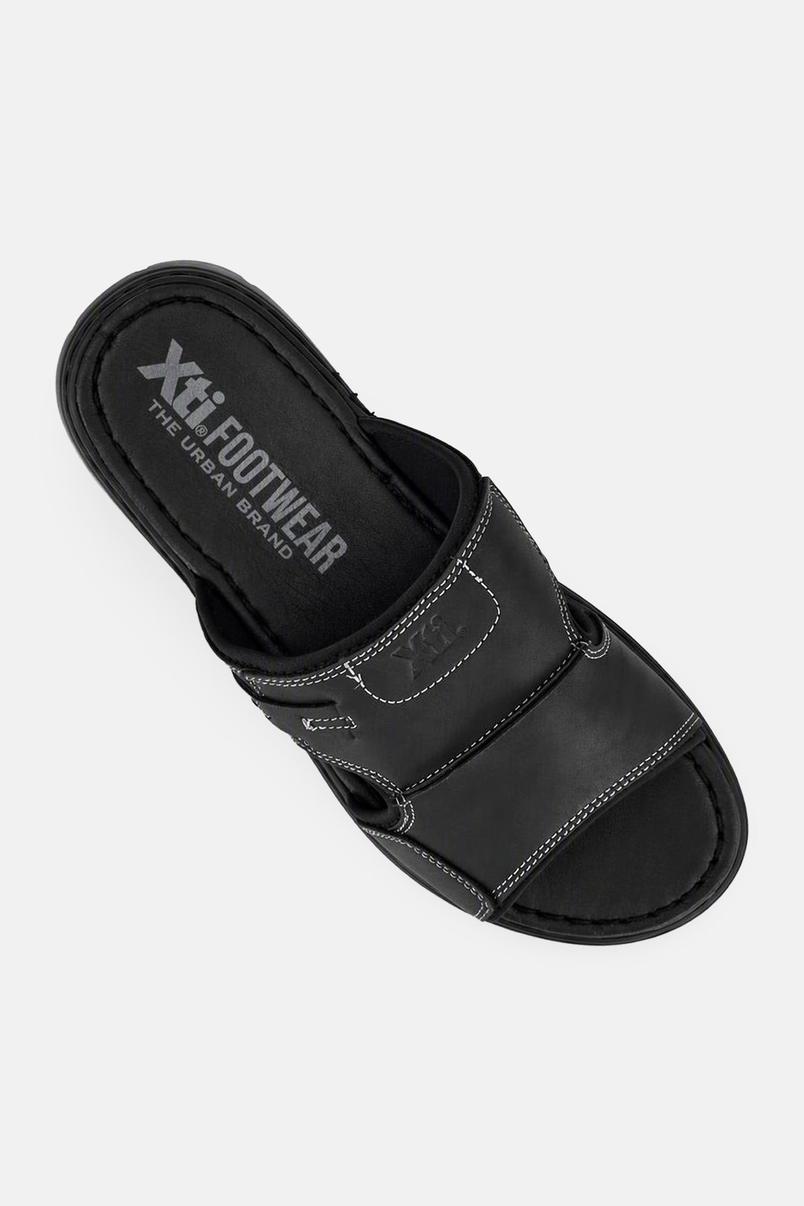 Men Negro Slip On Sandals, Black