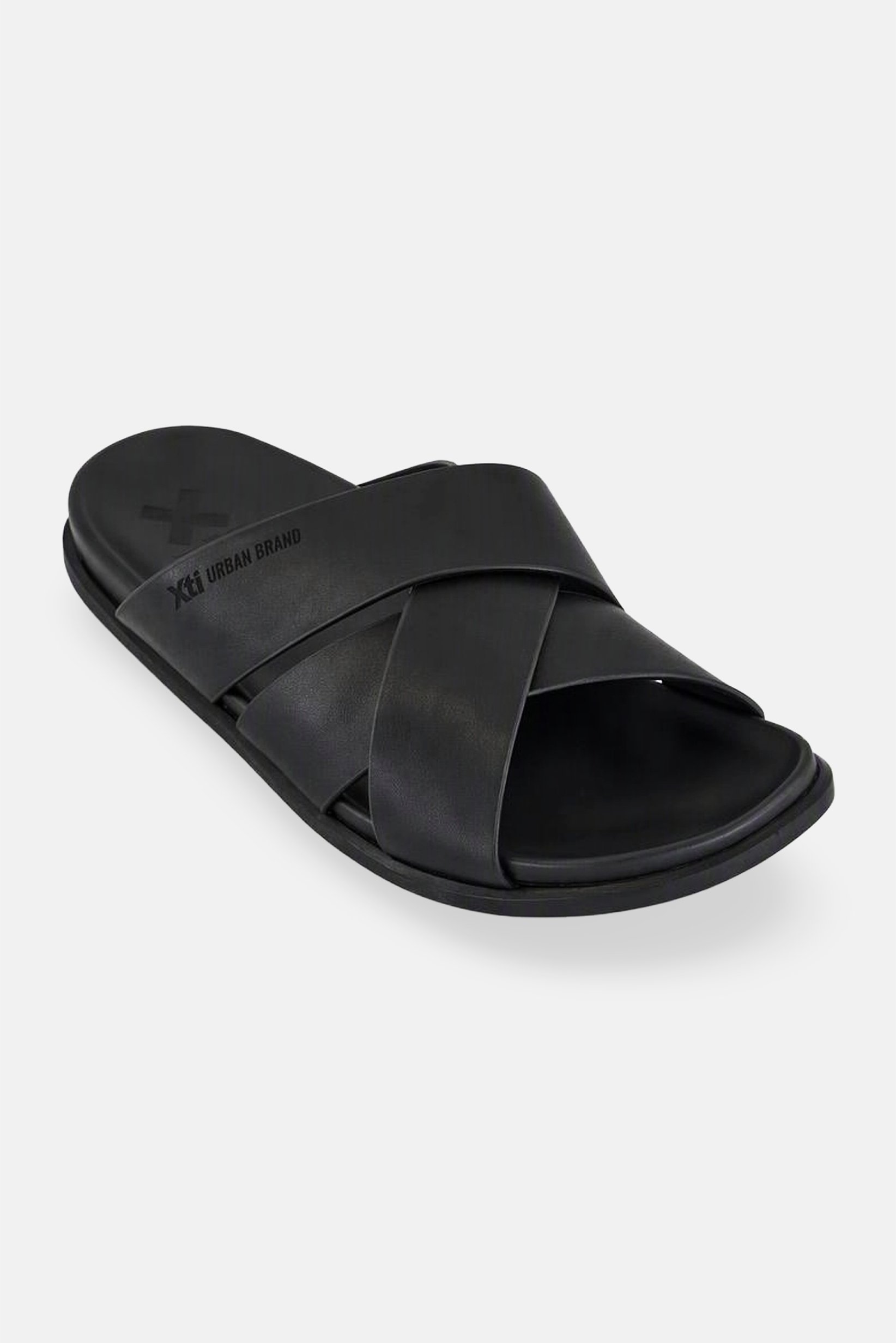 Men Negro Slip On Sandals, Black