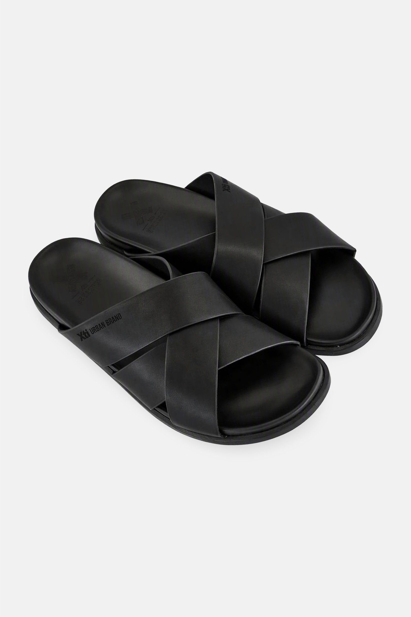 Men Negro Slip On Sandals, Black