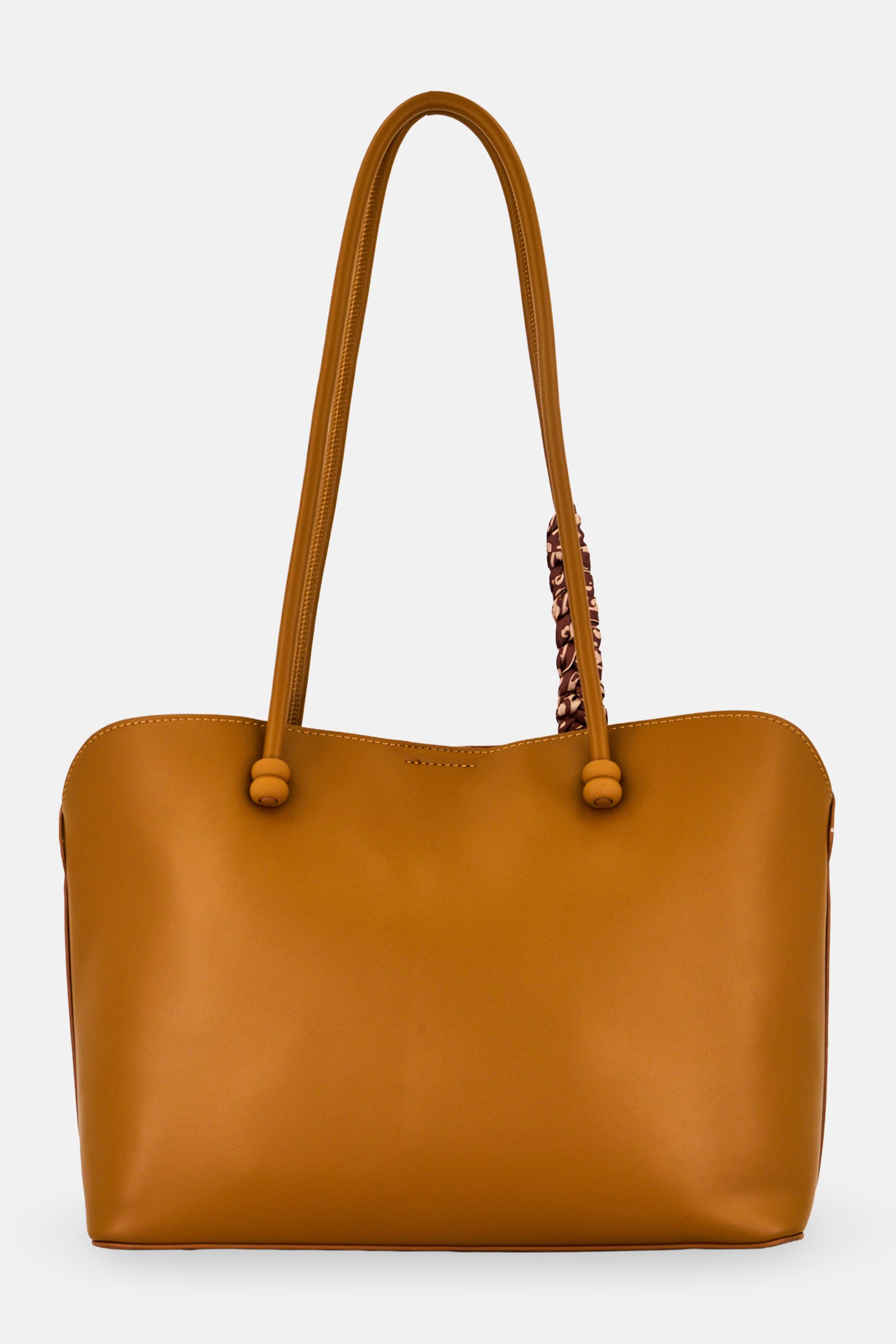 Women Brand Logo Tote Bag, Tan