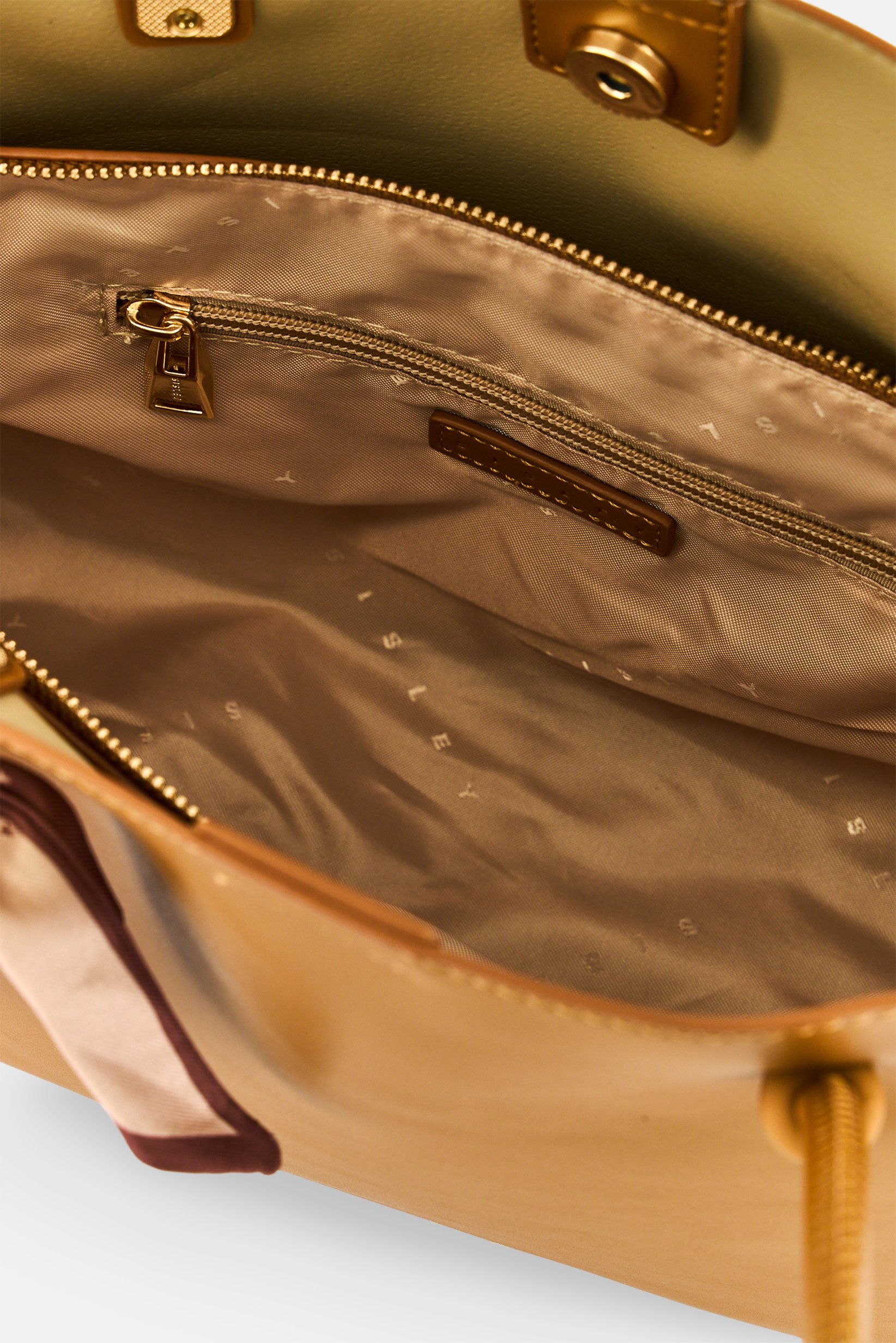Women Brand Logo Tote Bag, Tan