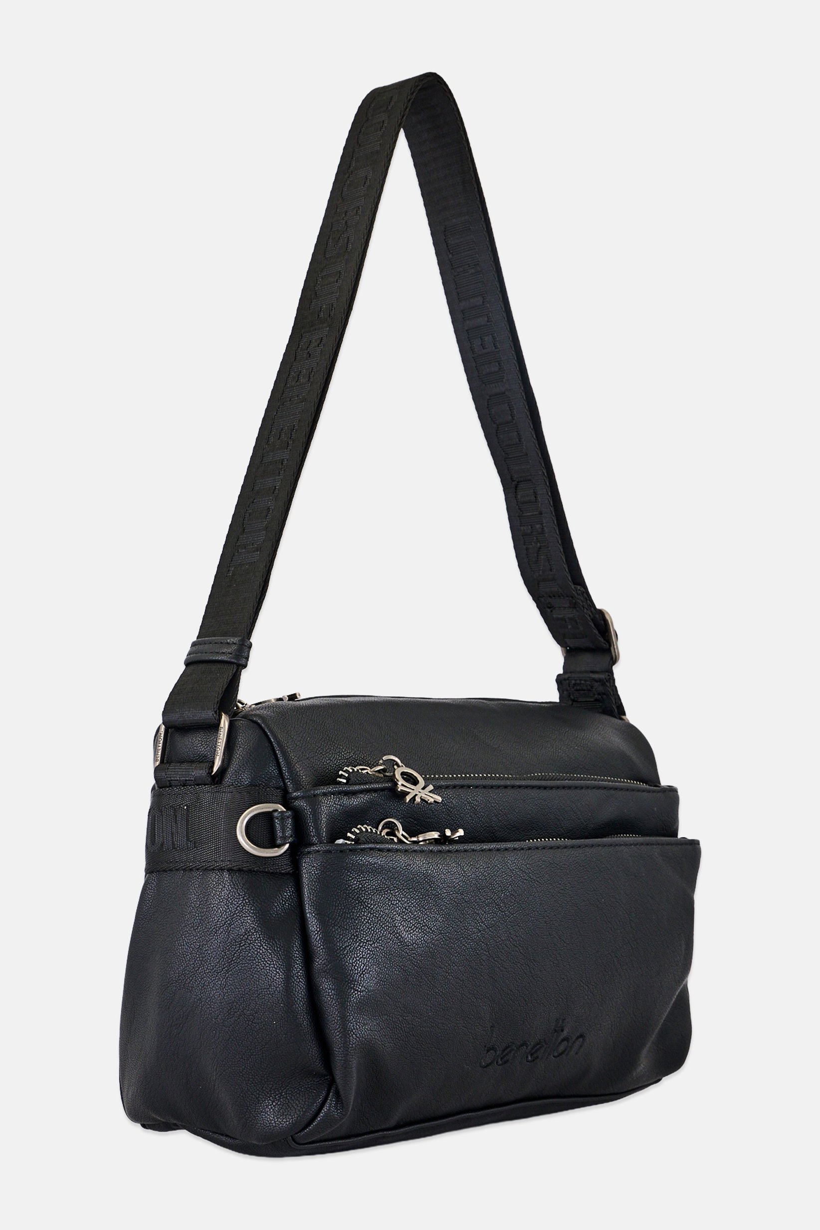 Women Brand Logo Cross Body Bag, Black