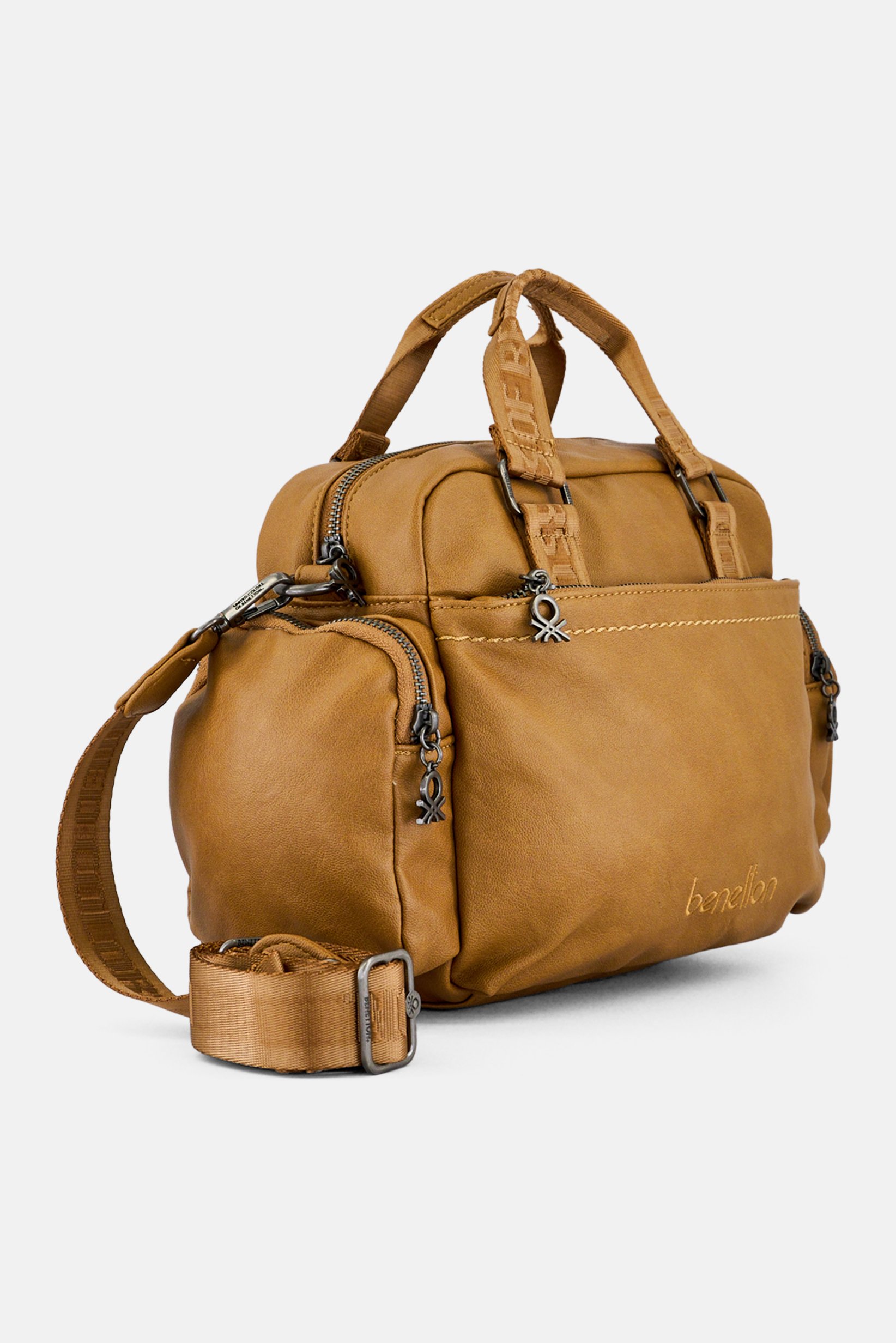 Women Embroidered Logo Cross Body Bag, Light Brown
