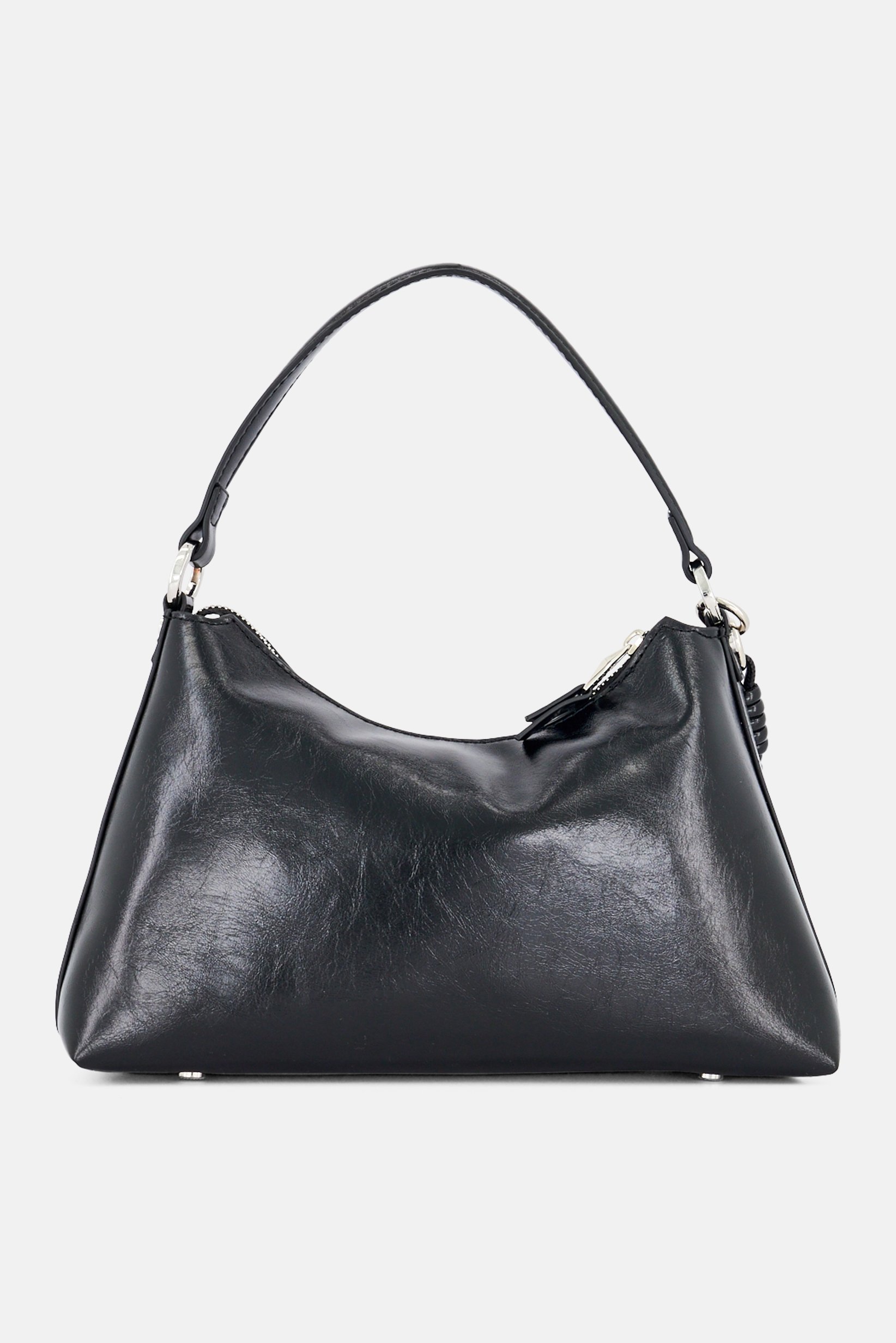 Women Brand Logo Shoulder Bag, Black