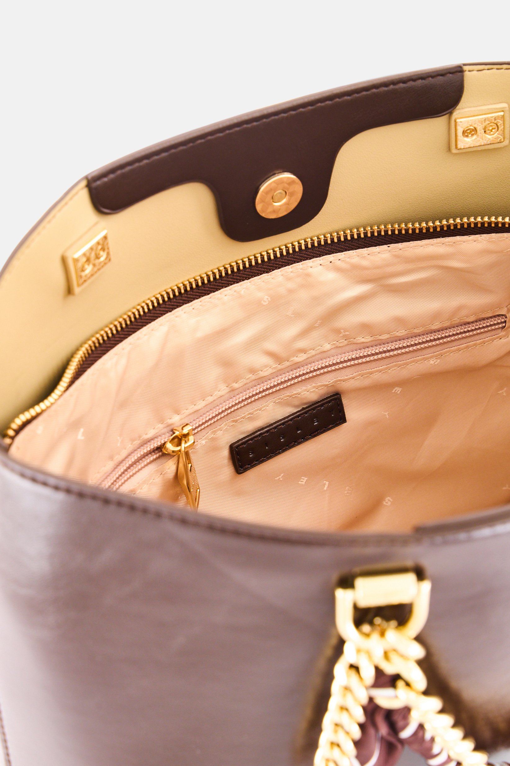 Women Brand Logo Tote Bag, Brown