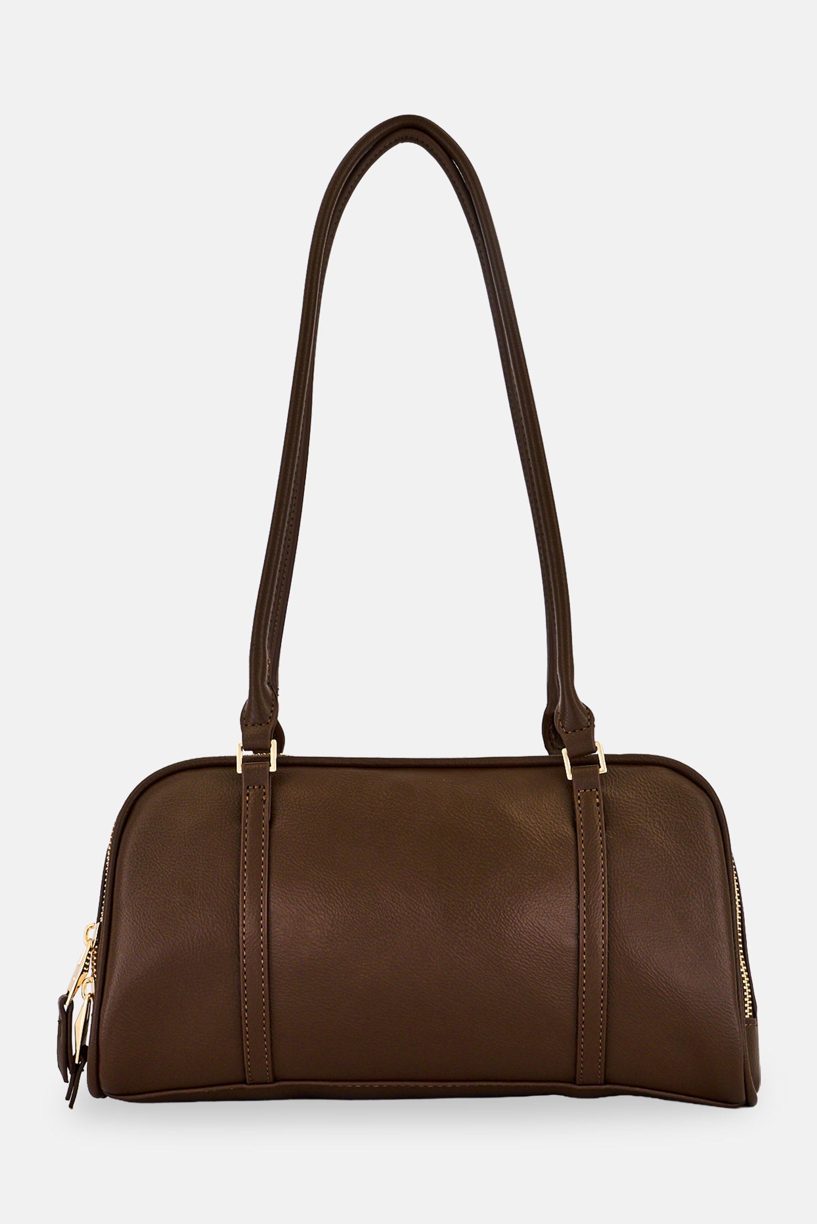 Women Brand Logo Satchel Bag, Brown