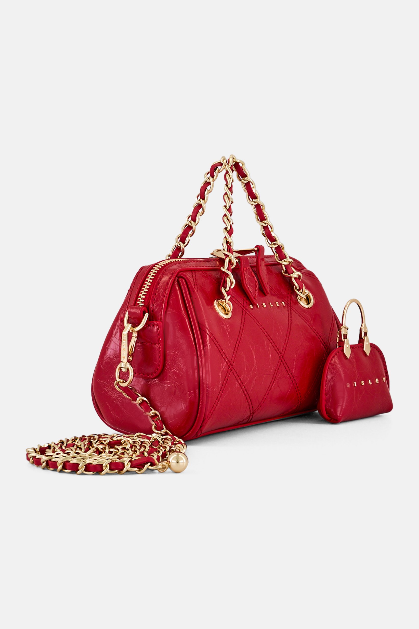Women Brand Logo Cross Body Bag, Red