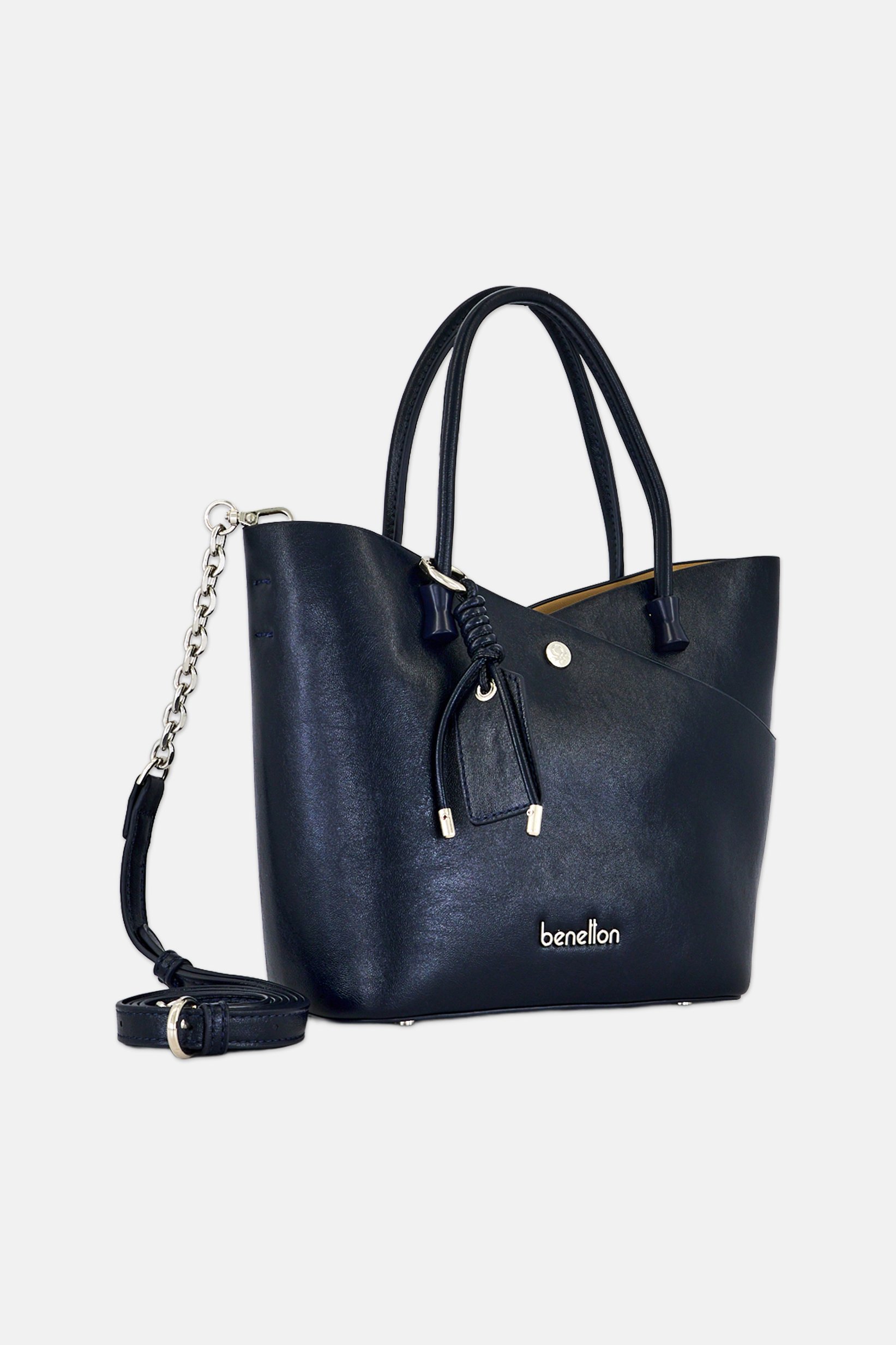 Women Brand Logo Cross Body Bag With Pouch, Navy