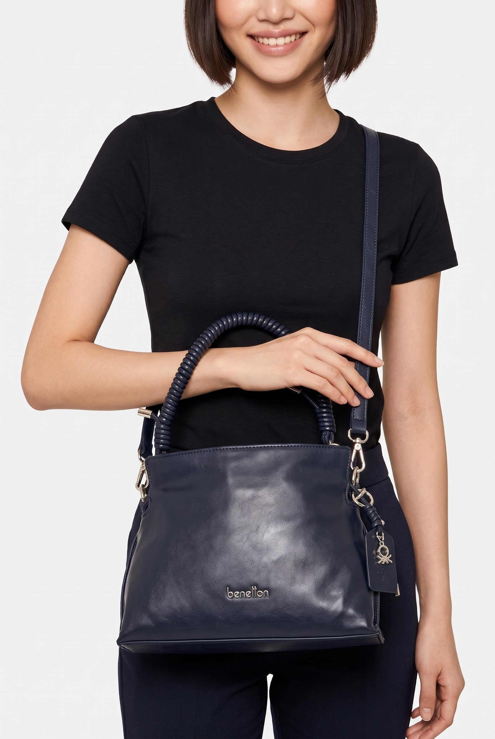 Women Brand Logo Cross Body Bag, Dark Navy
