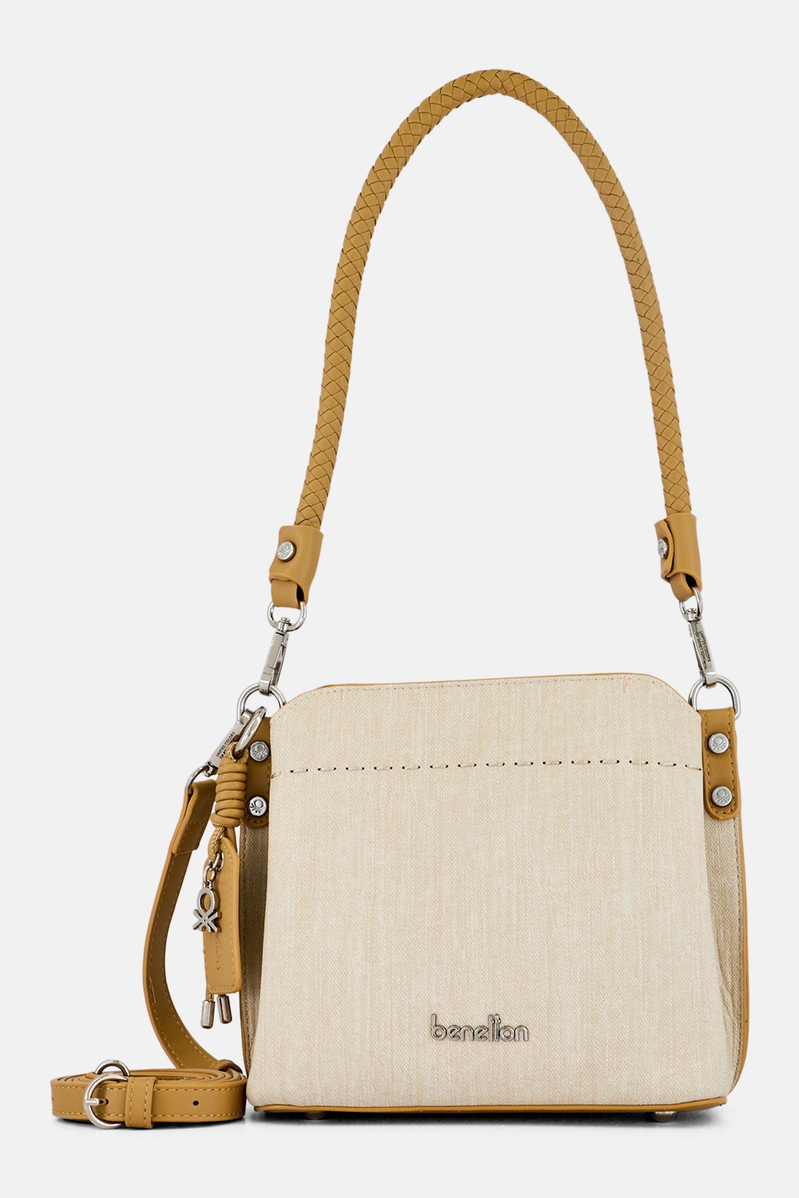 Women Brand Logo Cross Body Bag, Beige