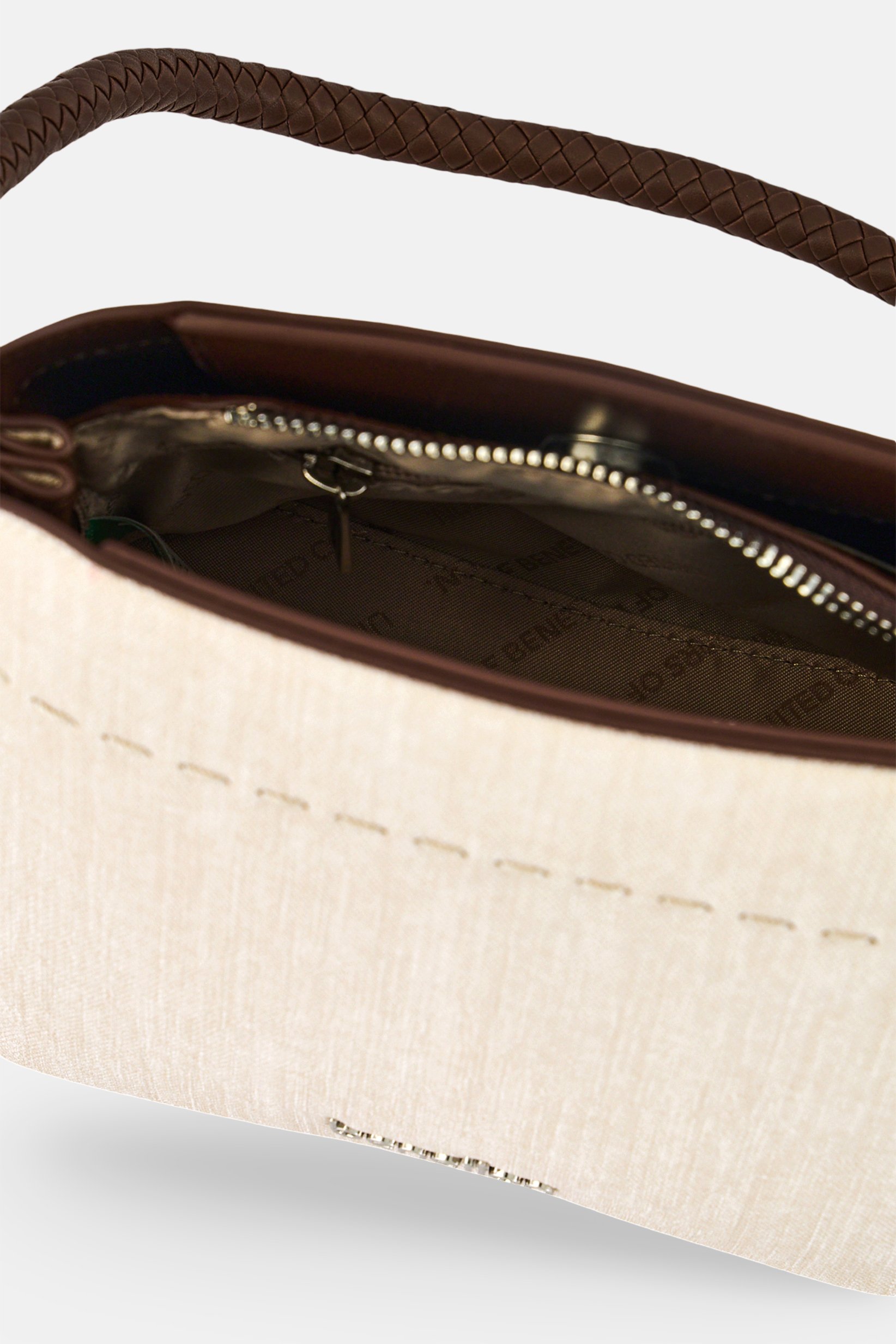 Women Brand Logo Cross Body Bag, Beige