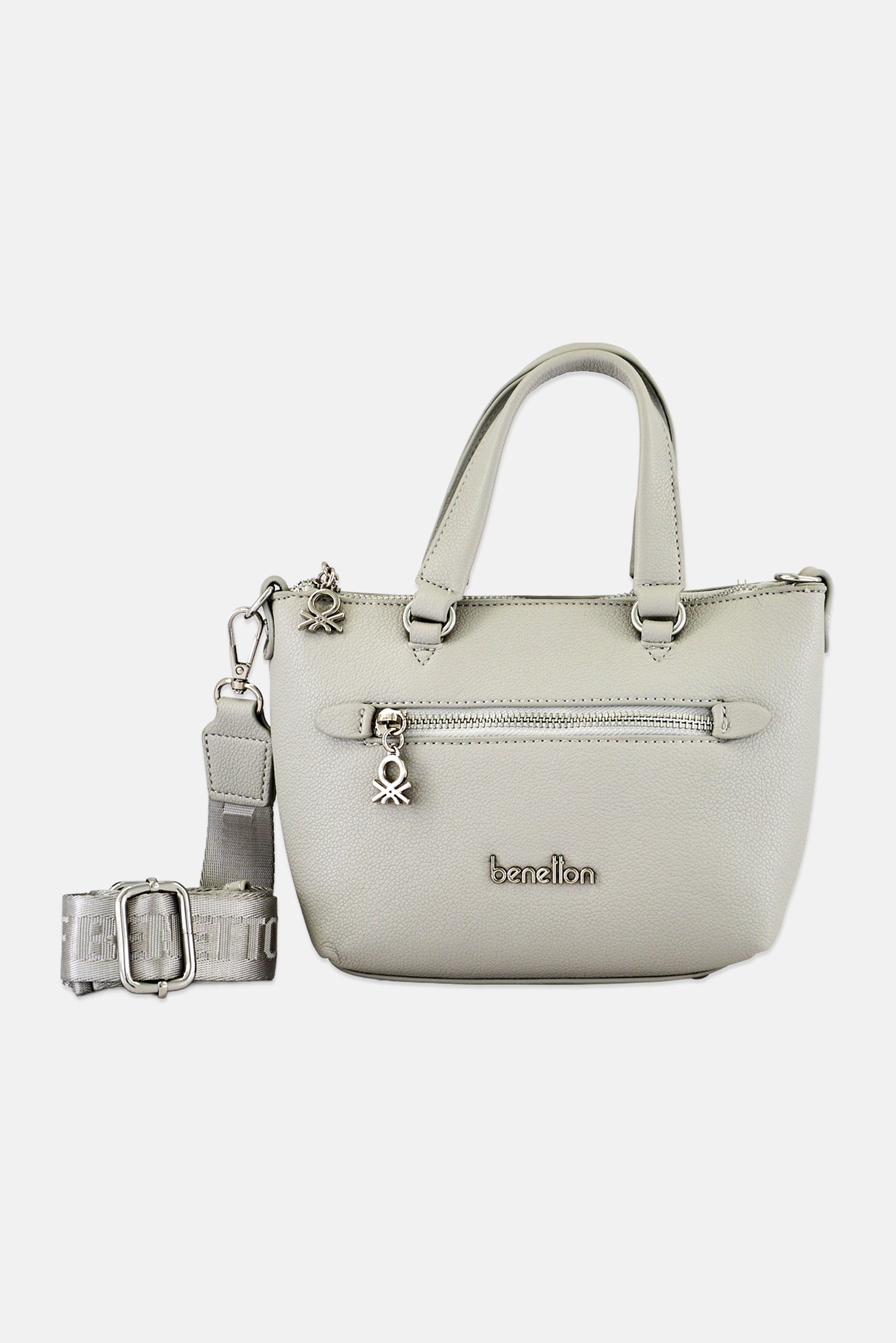 Women Brand Logo Handbag, Grey