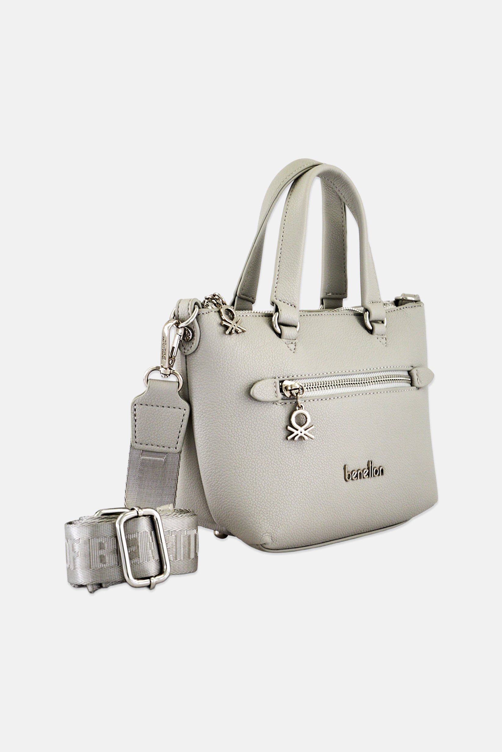 Women Brand Logo Handbag, Grey