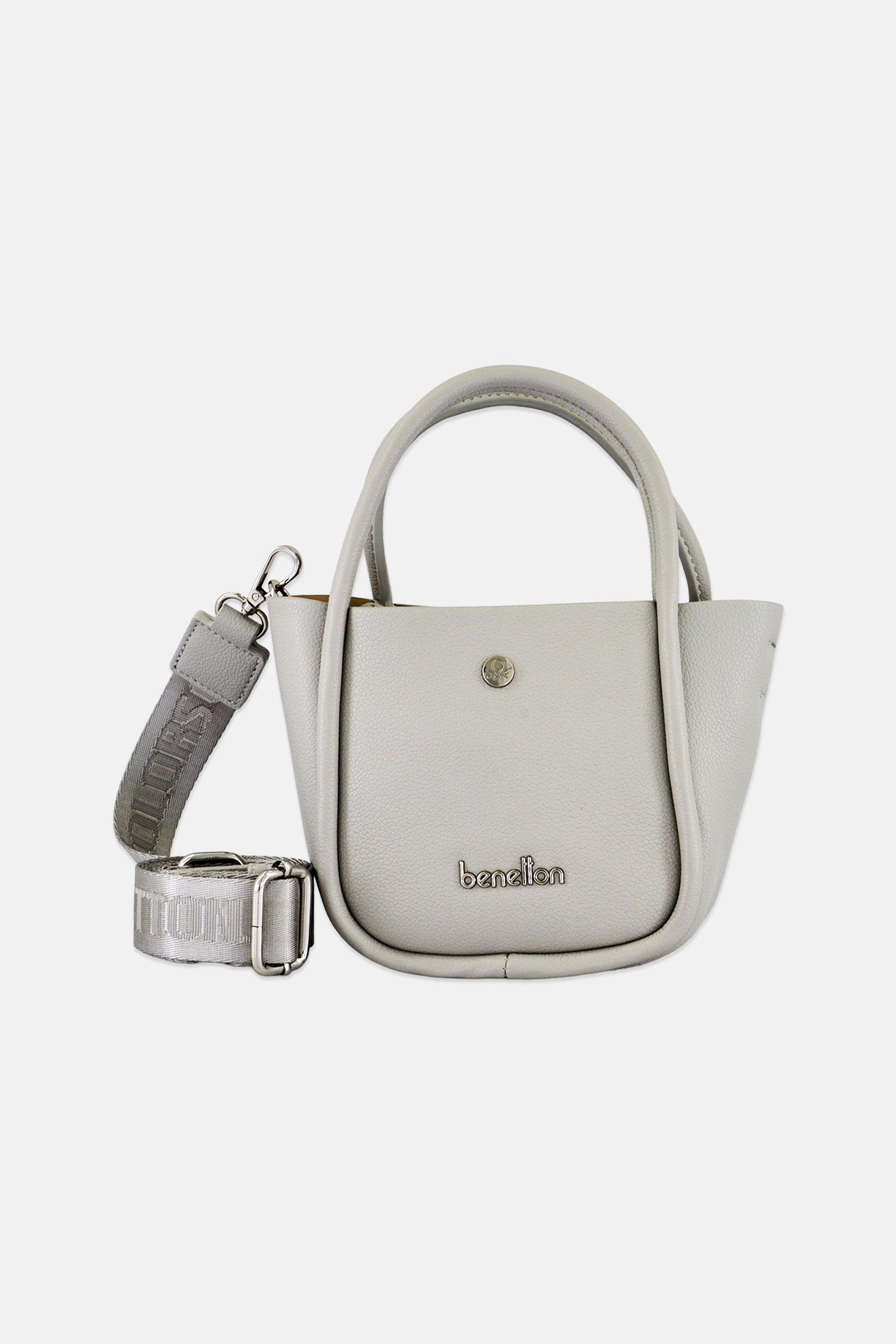 Women Brand Logo Handbag, Light Grey