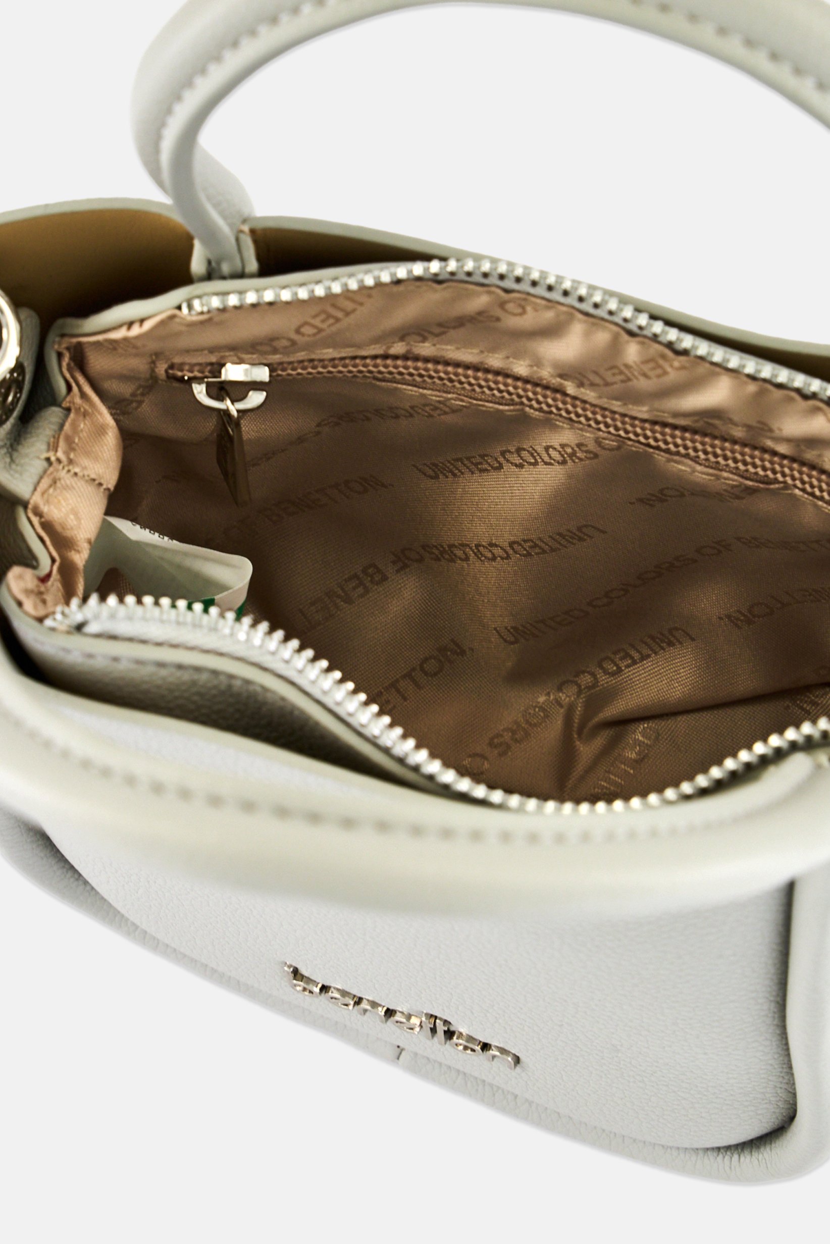 Women Brand Logo Handbag, Light Grey