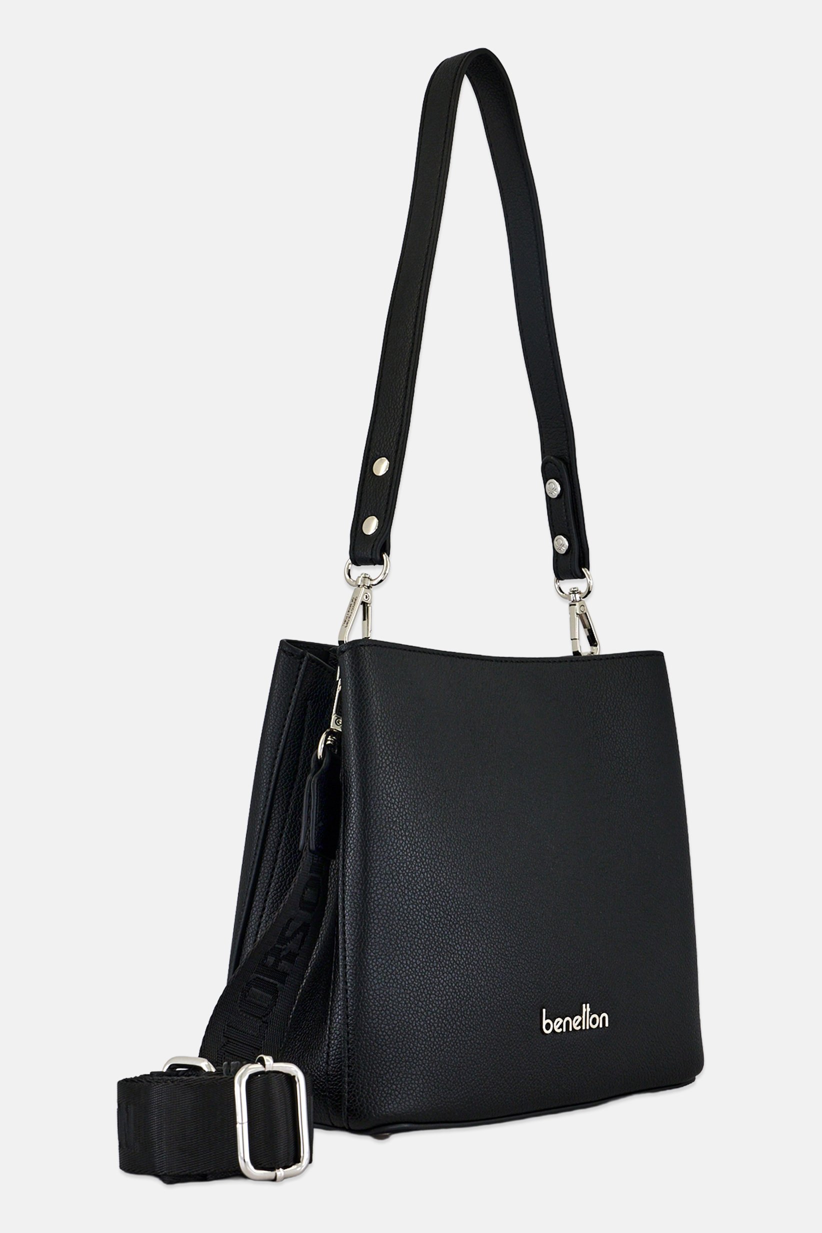 Women Brand Logo Crossbody Bag, Black