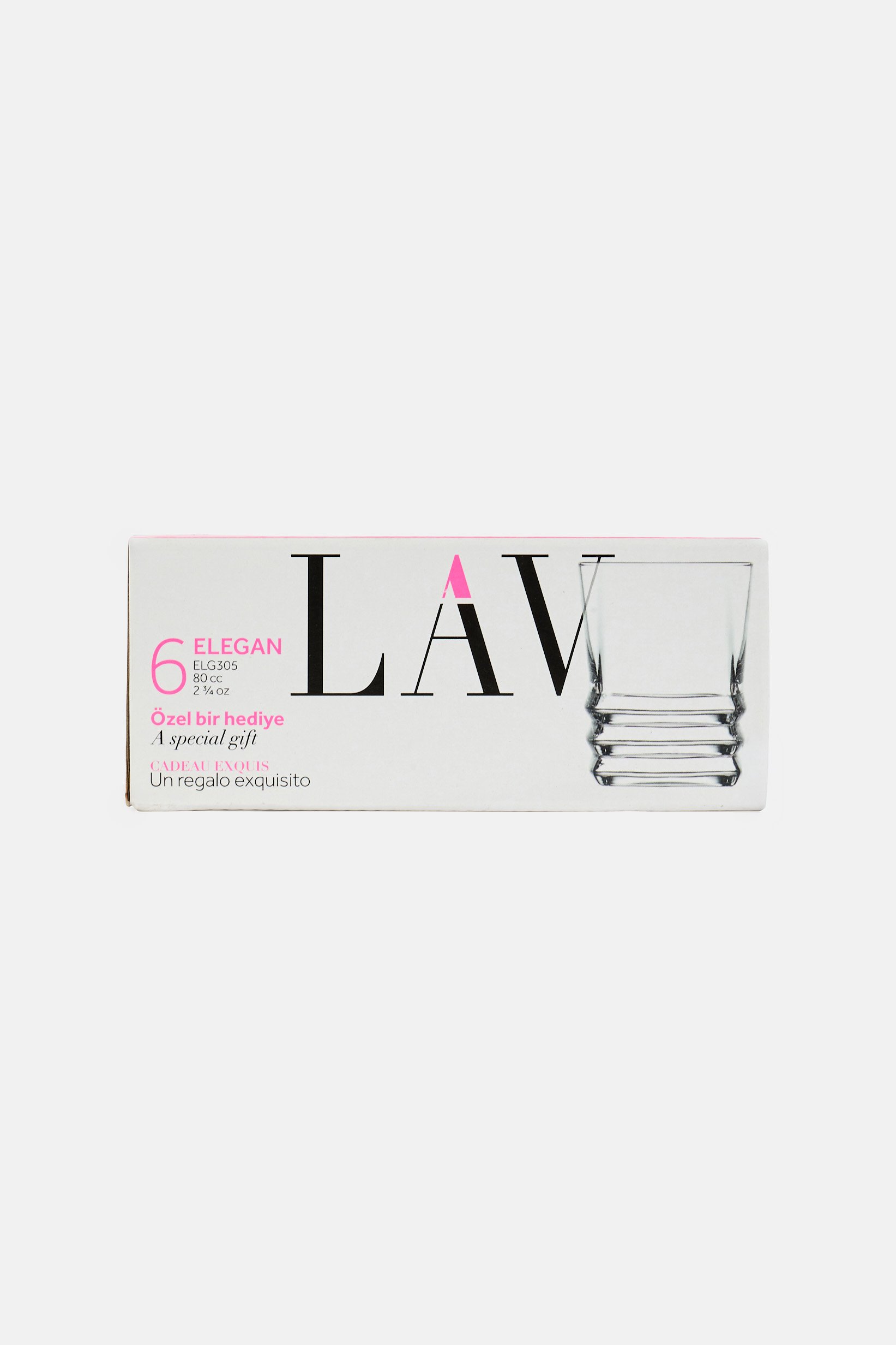 6 Pieces Elegan Shot Glass 80ml, Transparent