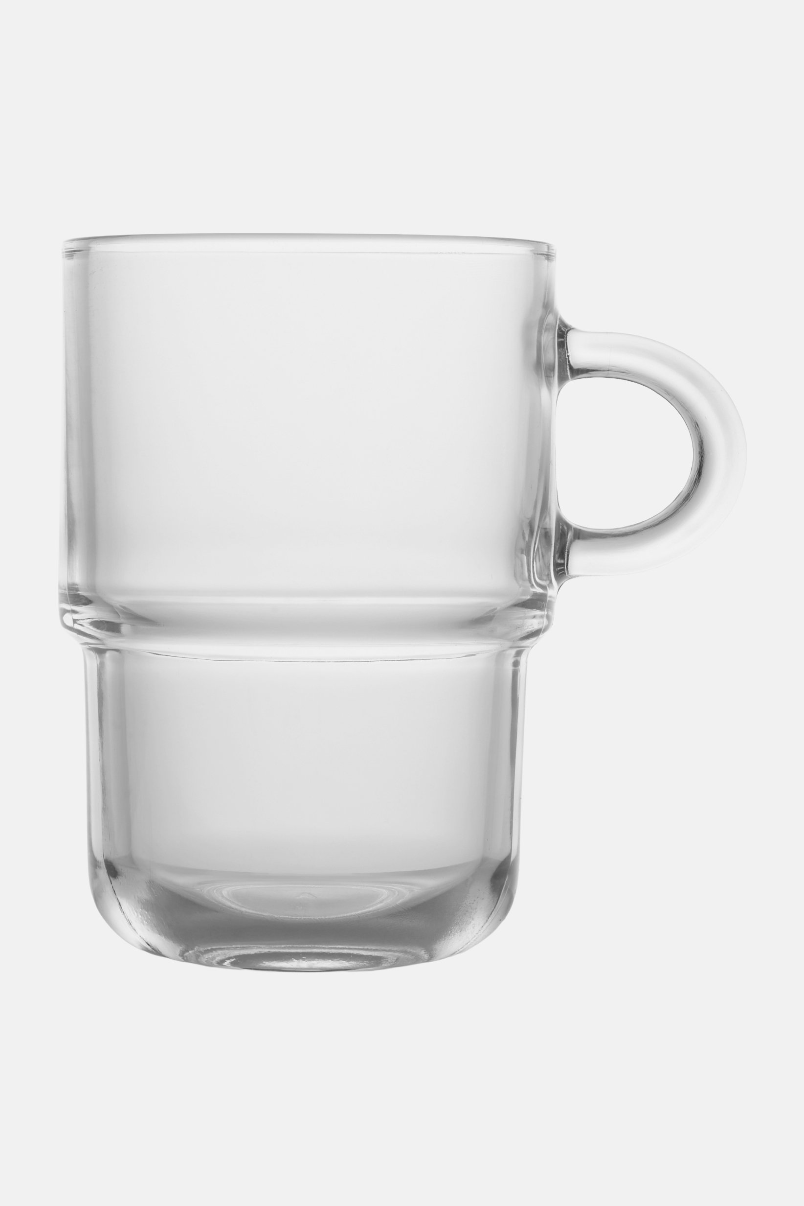 6 Pieces Cozy Stacking Glass Coffee Cups 350ml, Transparent