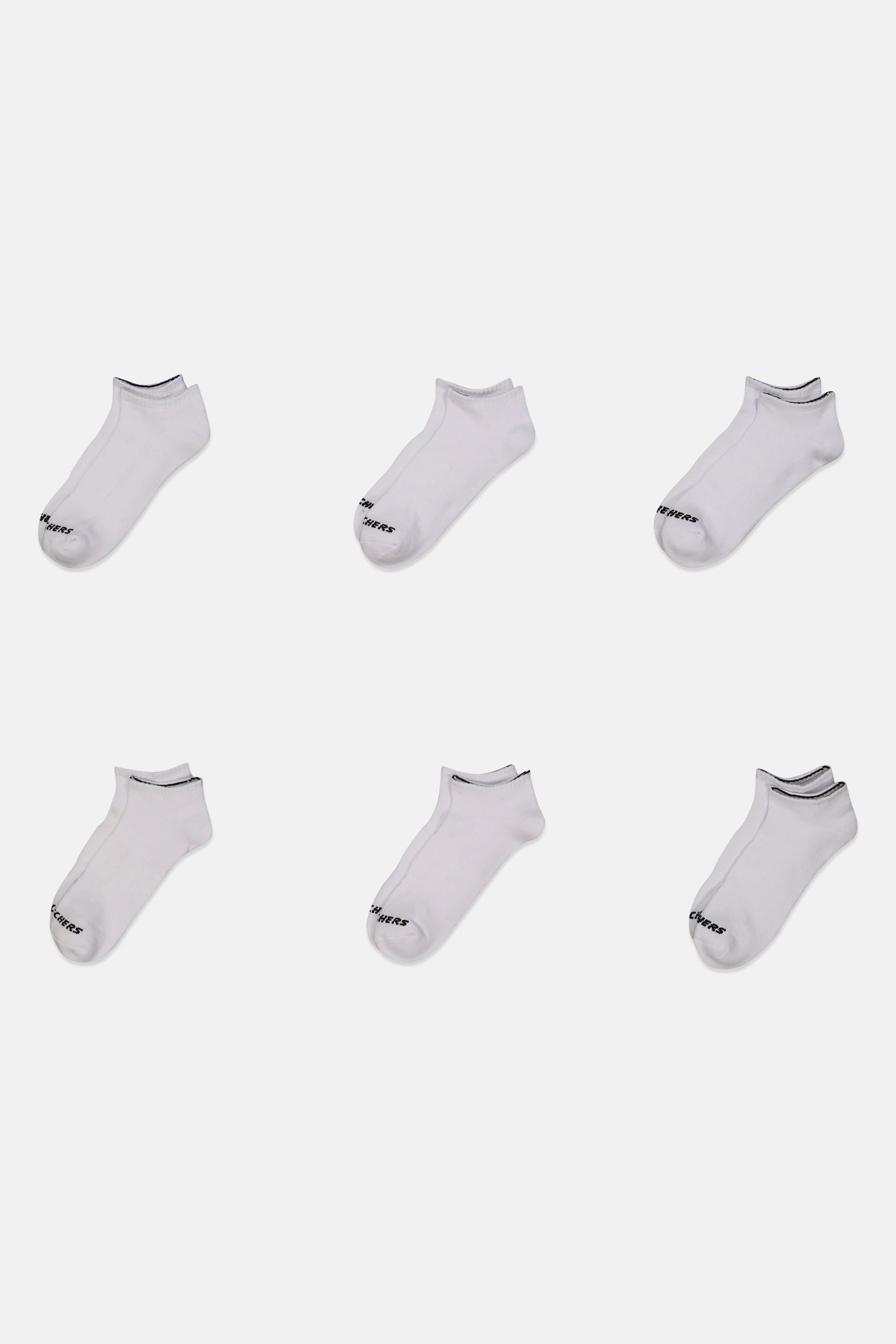 Women 6 Pairs Brand Logo Premium Ankle Socks, White