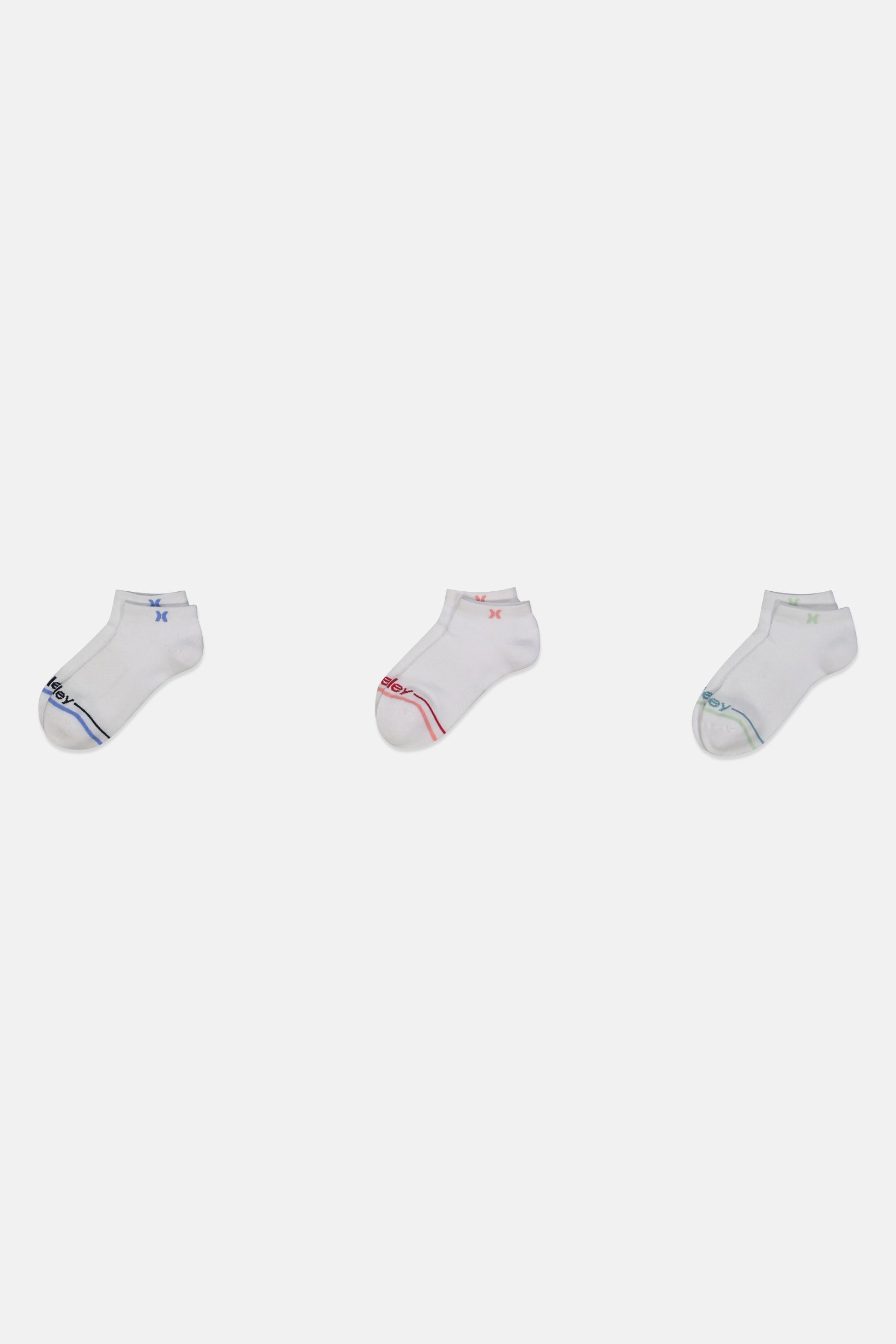 Women 3 Pairs Brand Logo Low Cut Ankle Socks, White