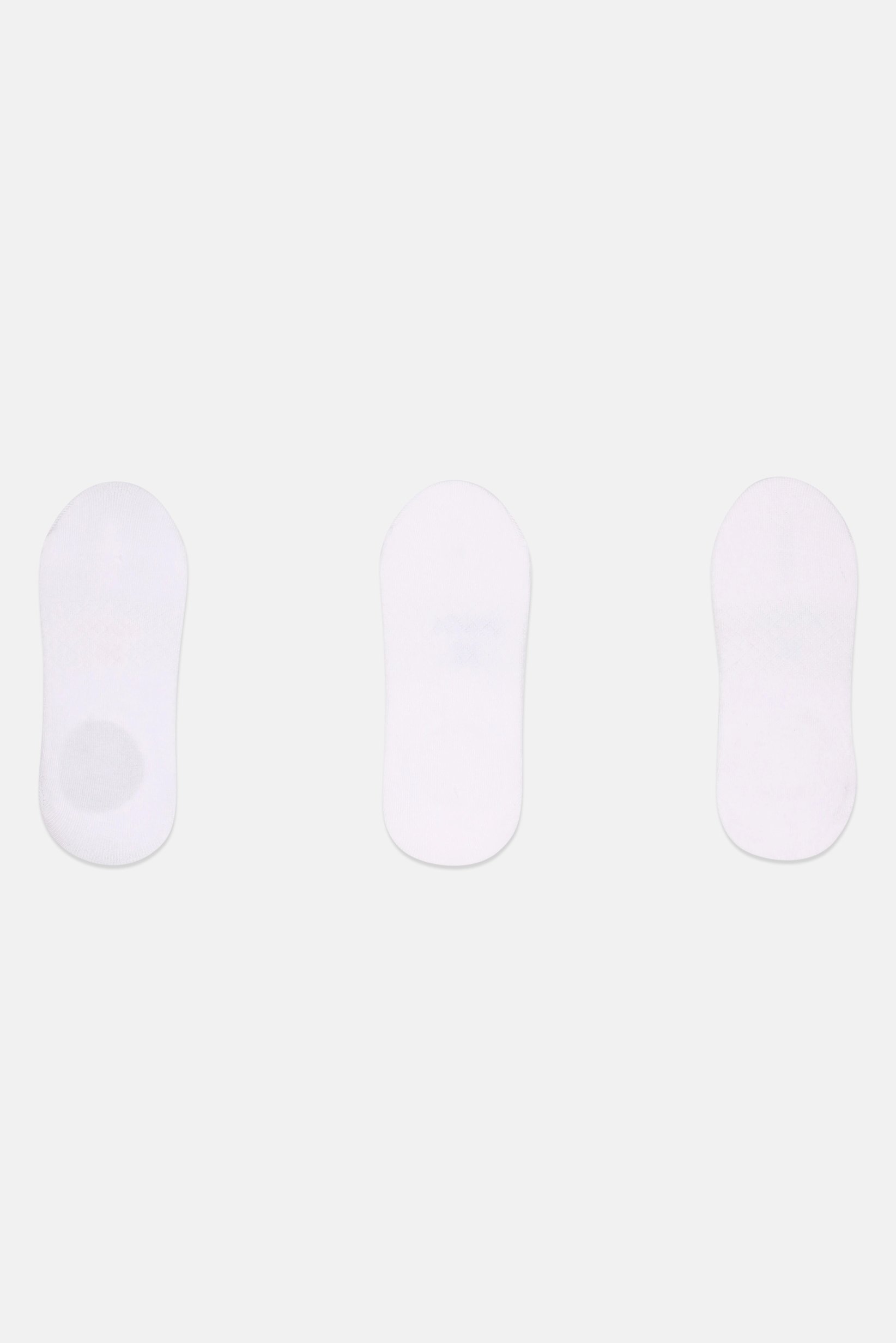 Women 3 Pairs Brand Logo Invisible Socks, White