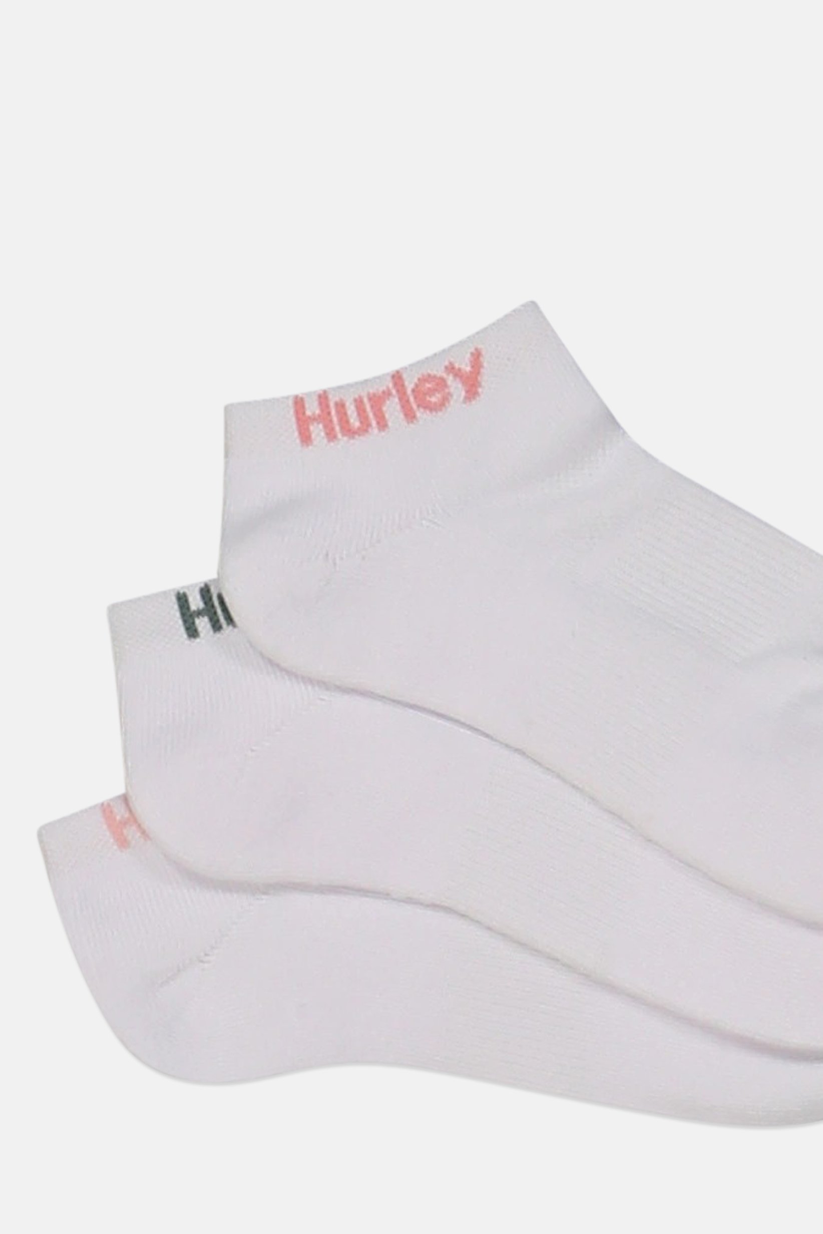 Women 3 Pairs Brand Logo Low Cut Ankle Socks, White