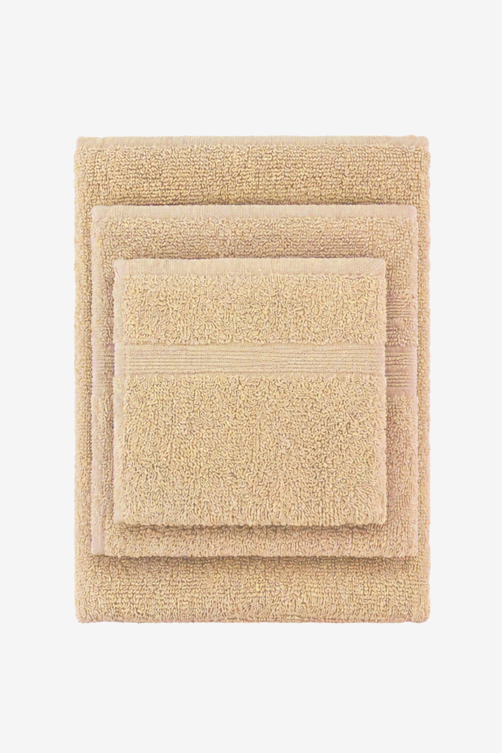 6 Pcs Textured Premium Bath Towel Set, Dark Beige