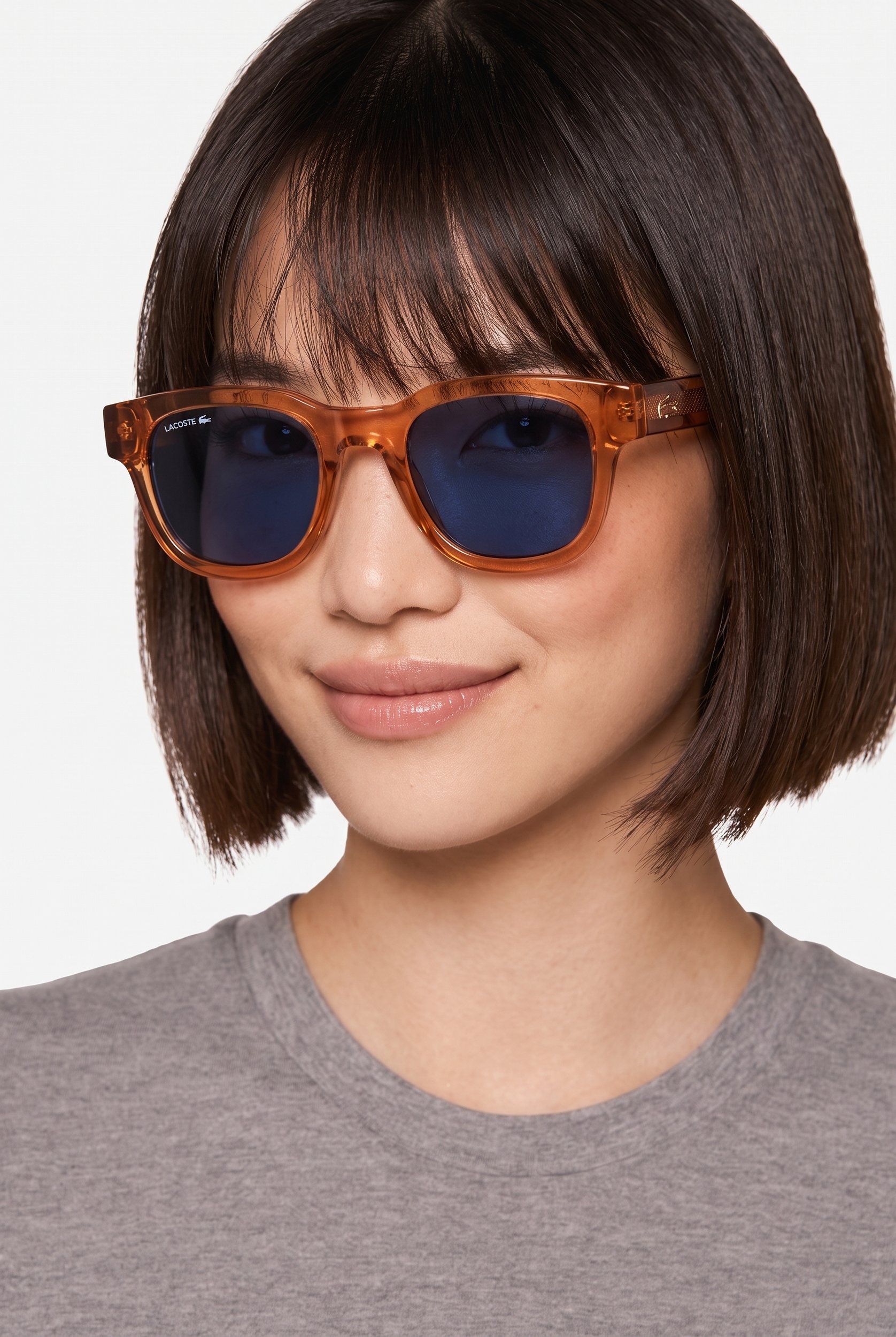 Women L6023S Square Sunglasses, Light Brown