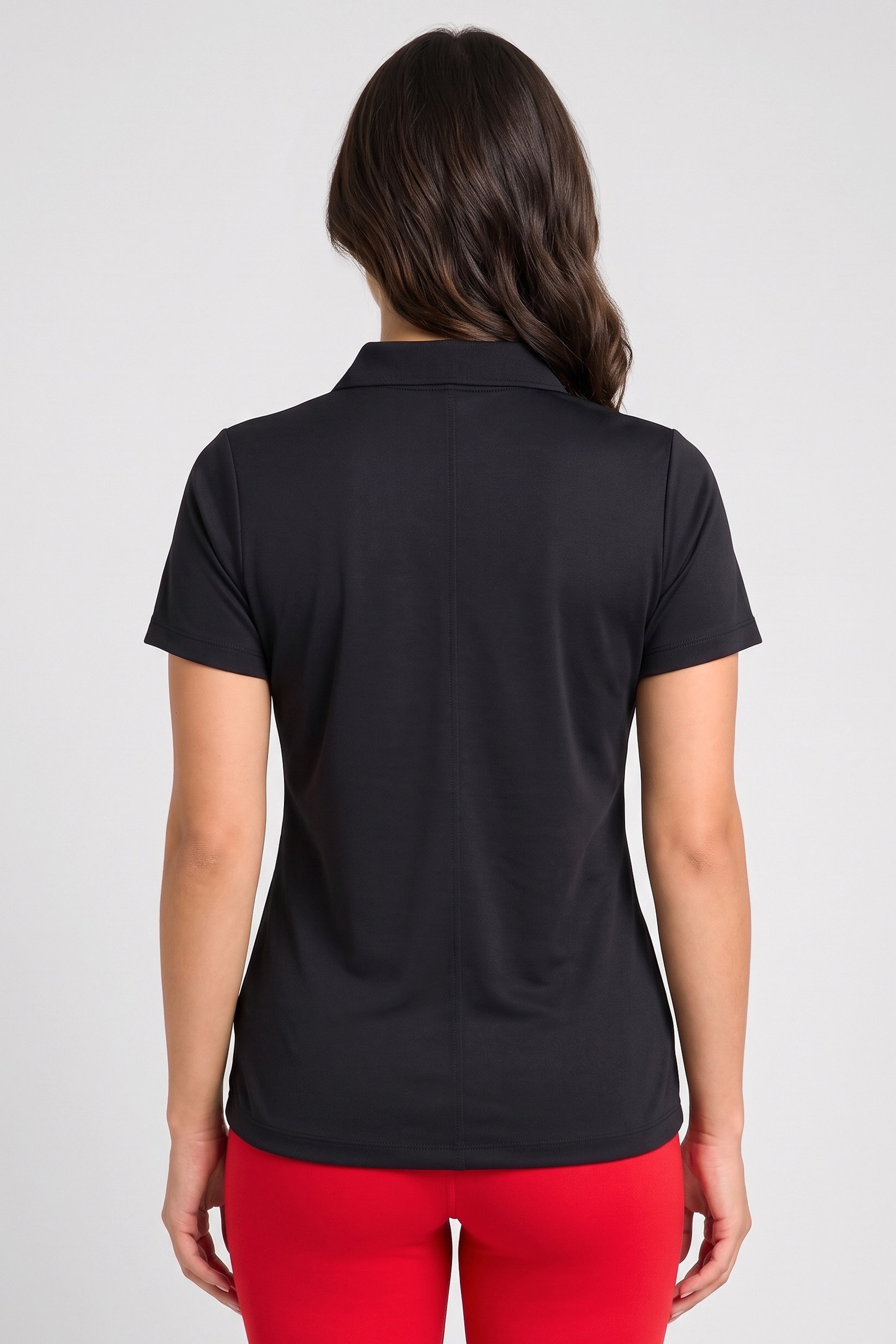 Women Standard Fit Short Sleeve Golf Polo Shirt, Black