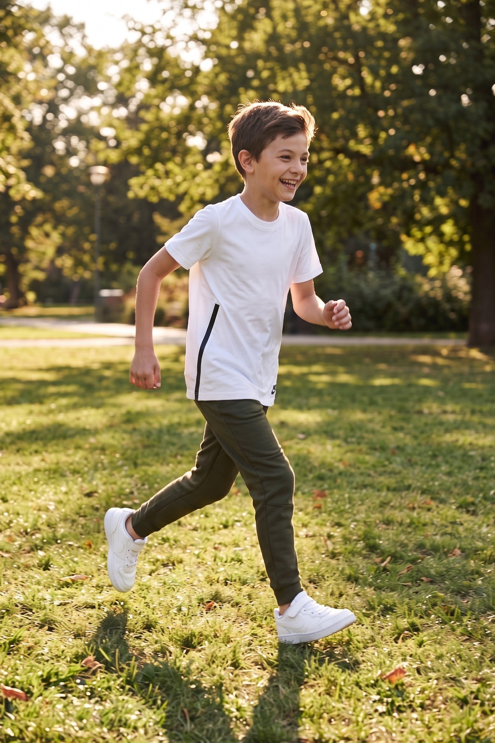 Kids Boy Sportswear Fit Short Sleeve Training T-Shirt, White