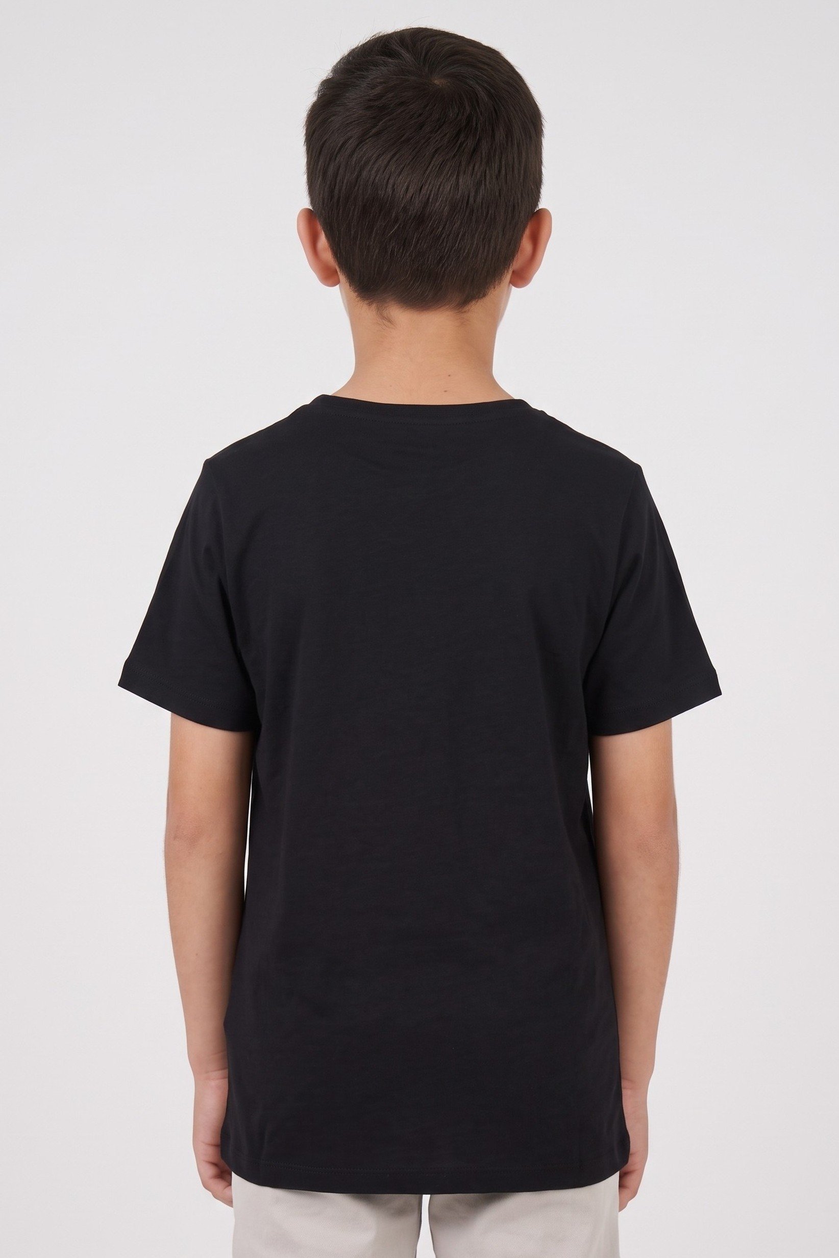 Kids Boy Sportswear Fit Short Sleeve Outdoor Top, Black